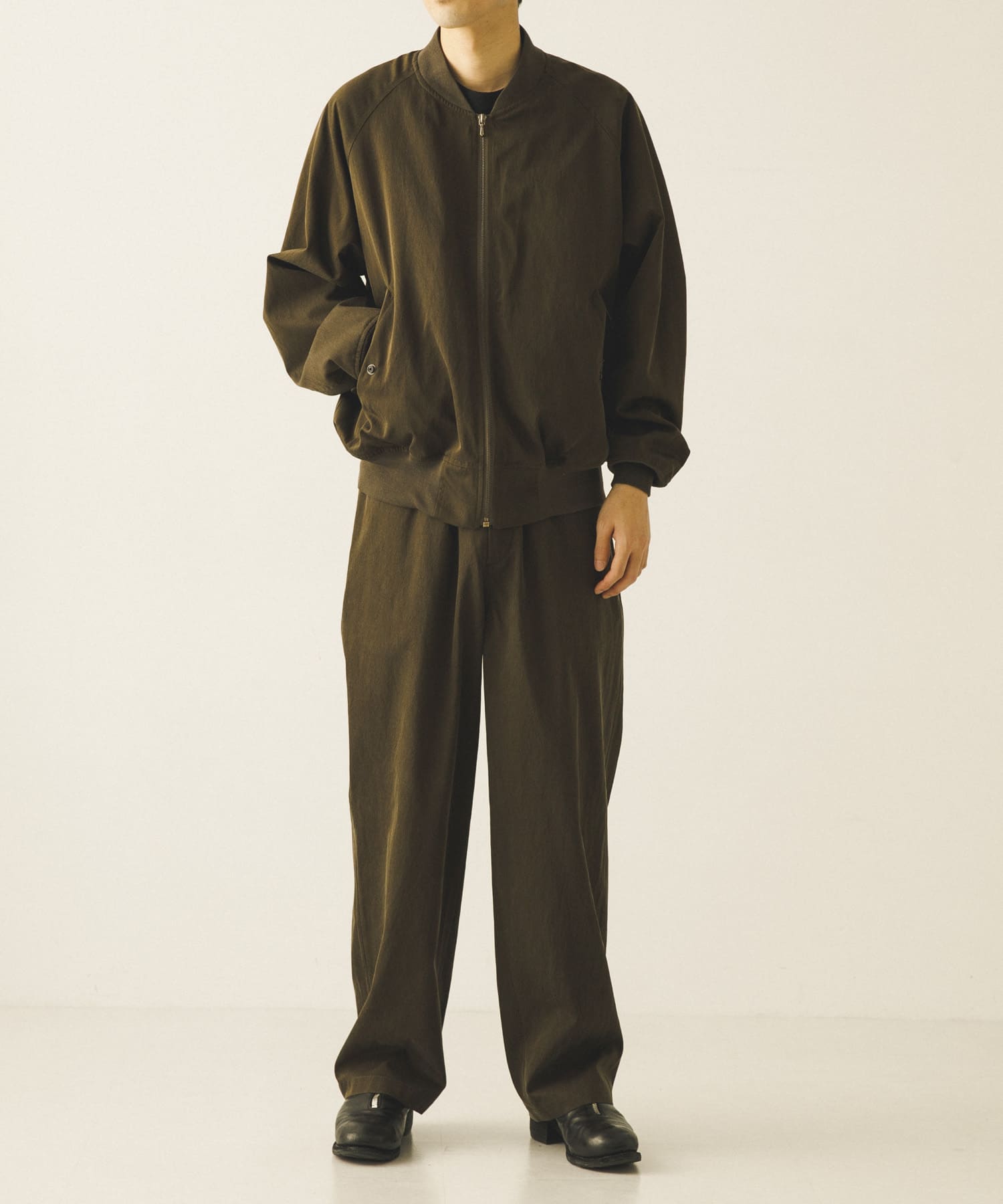 A PRESSE　Silk Padding Jacket KHAKI 2