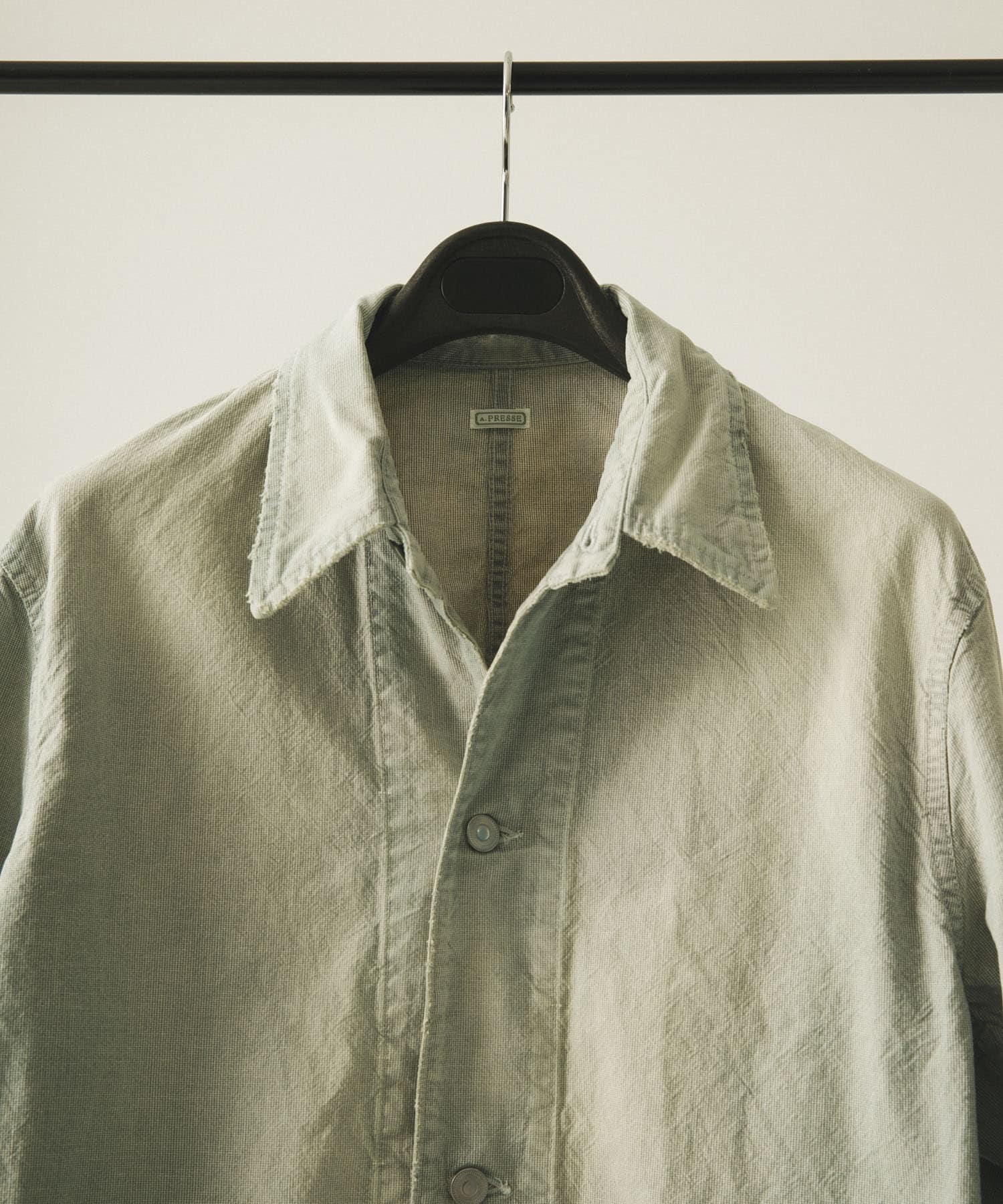 A PRESSE　Indigo Pin Check Coverall SAX 1