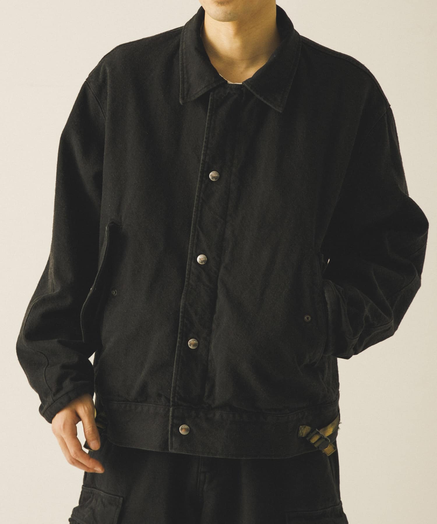 A PRESSE　Silk Nep A-1 Jacket BLACK 2