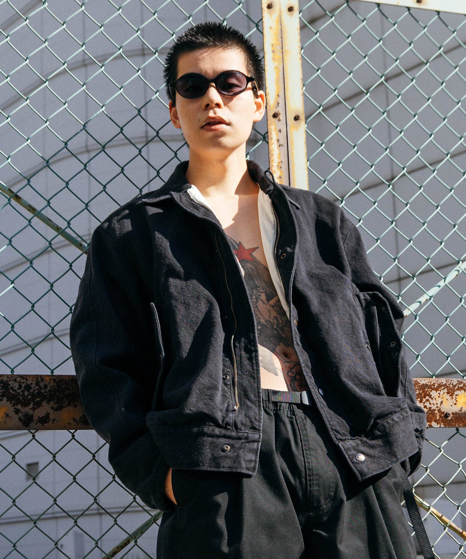 A PRESSE　Silk Nep A-1 Jacket BLACK 2