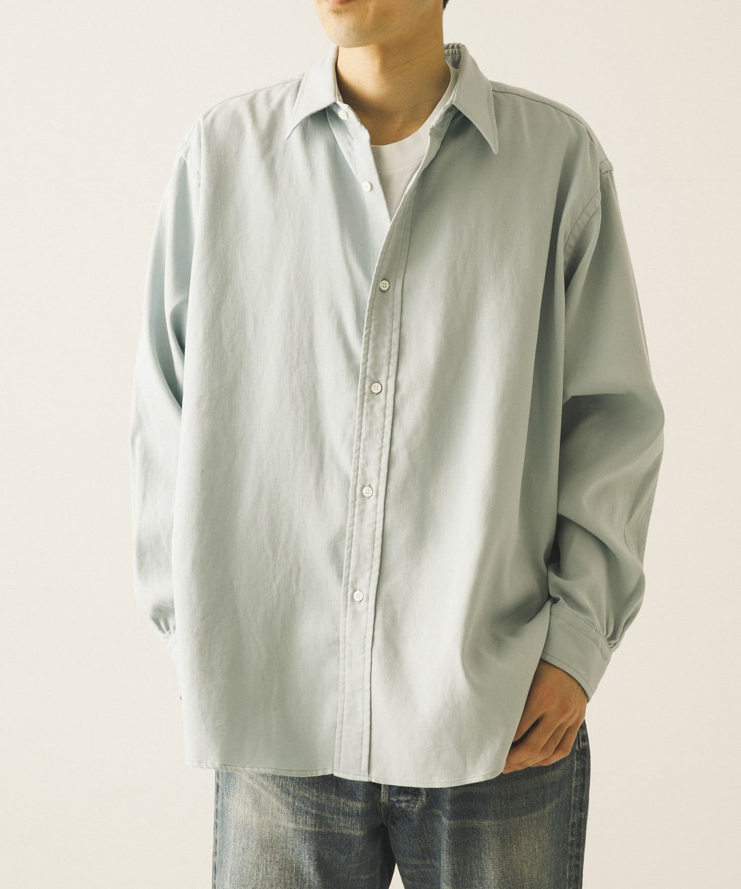 A PRESSE　Double Weave Twill Regular Collar Shirt