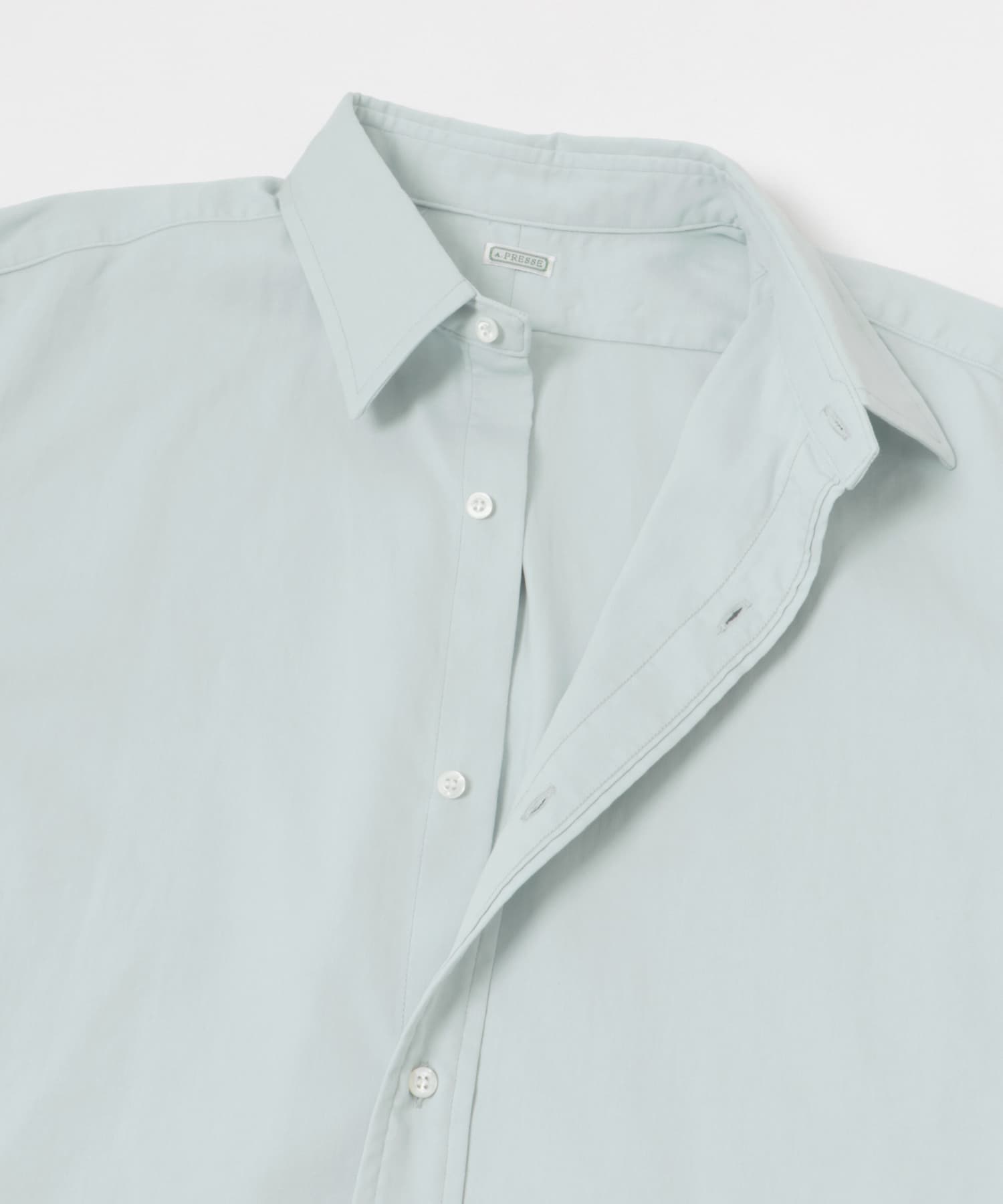 A PRESSE Double Weave Twill Regular Collar Shirt(2 L.GRAY
