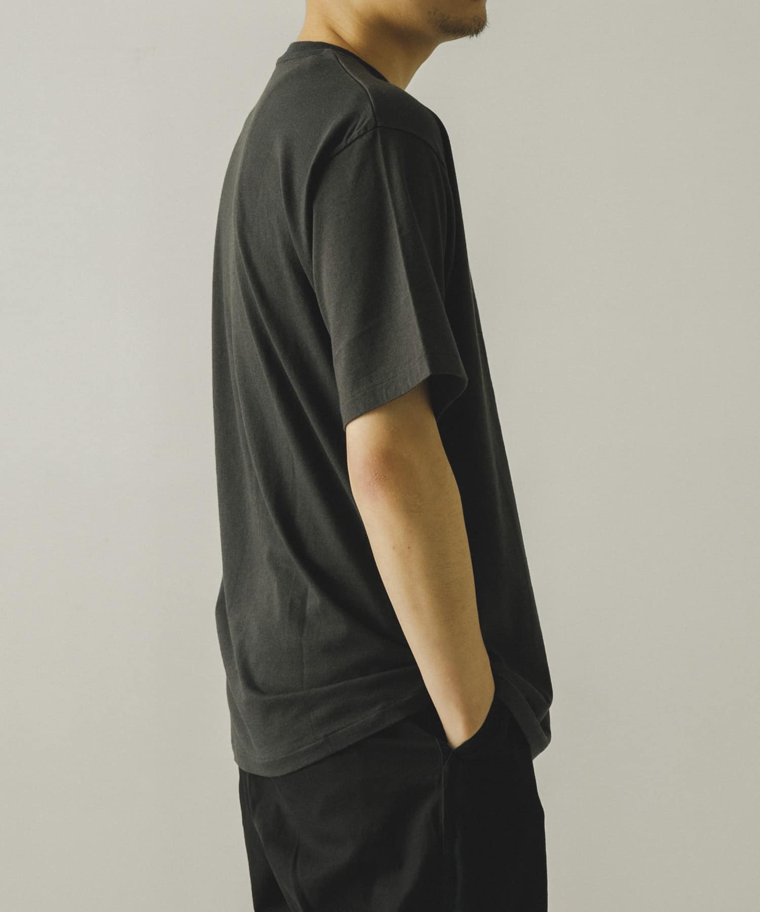 A PRESSE　Cashmere Blend SS T-Shirt CHARCOAL 2