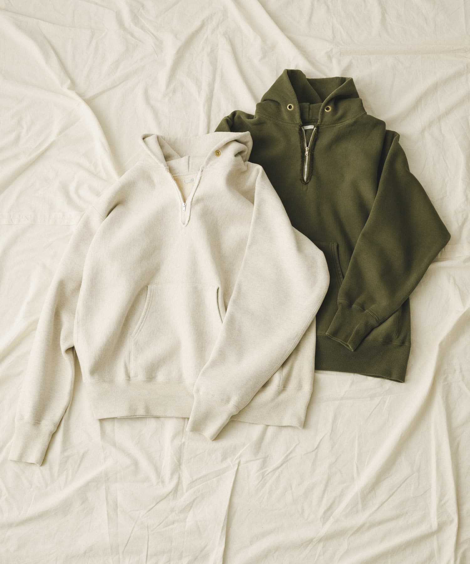 A PRESSE　Vintage Half Zip Sweat Hoodie OATMEAL 2
