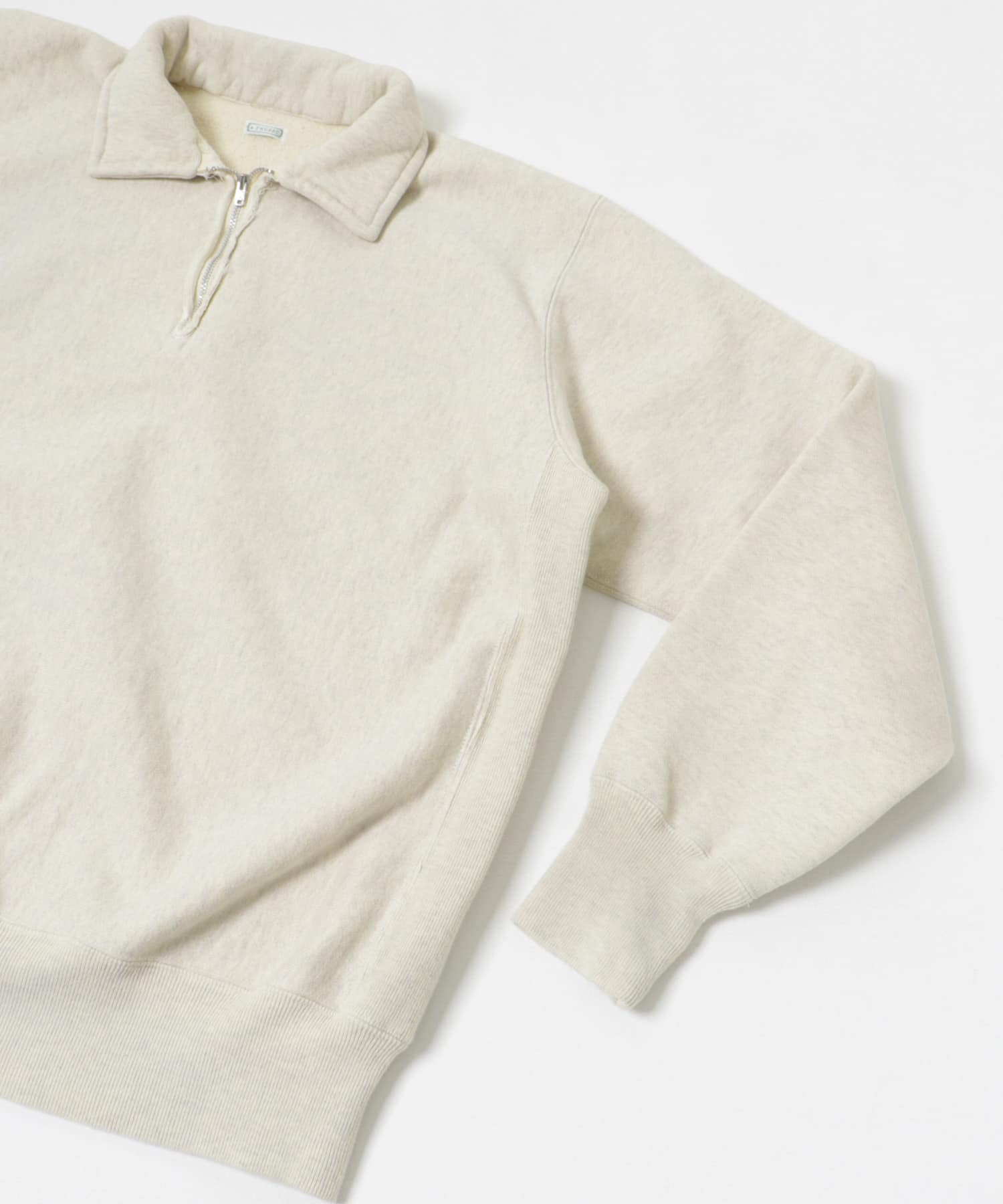 A PRESSE　Vintage Half Zip Sweat Shirt OATMEAL 2
