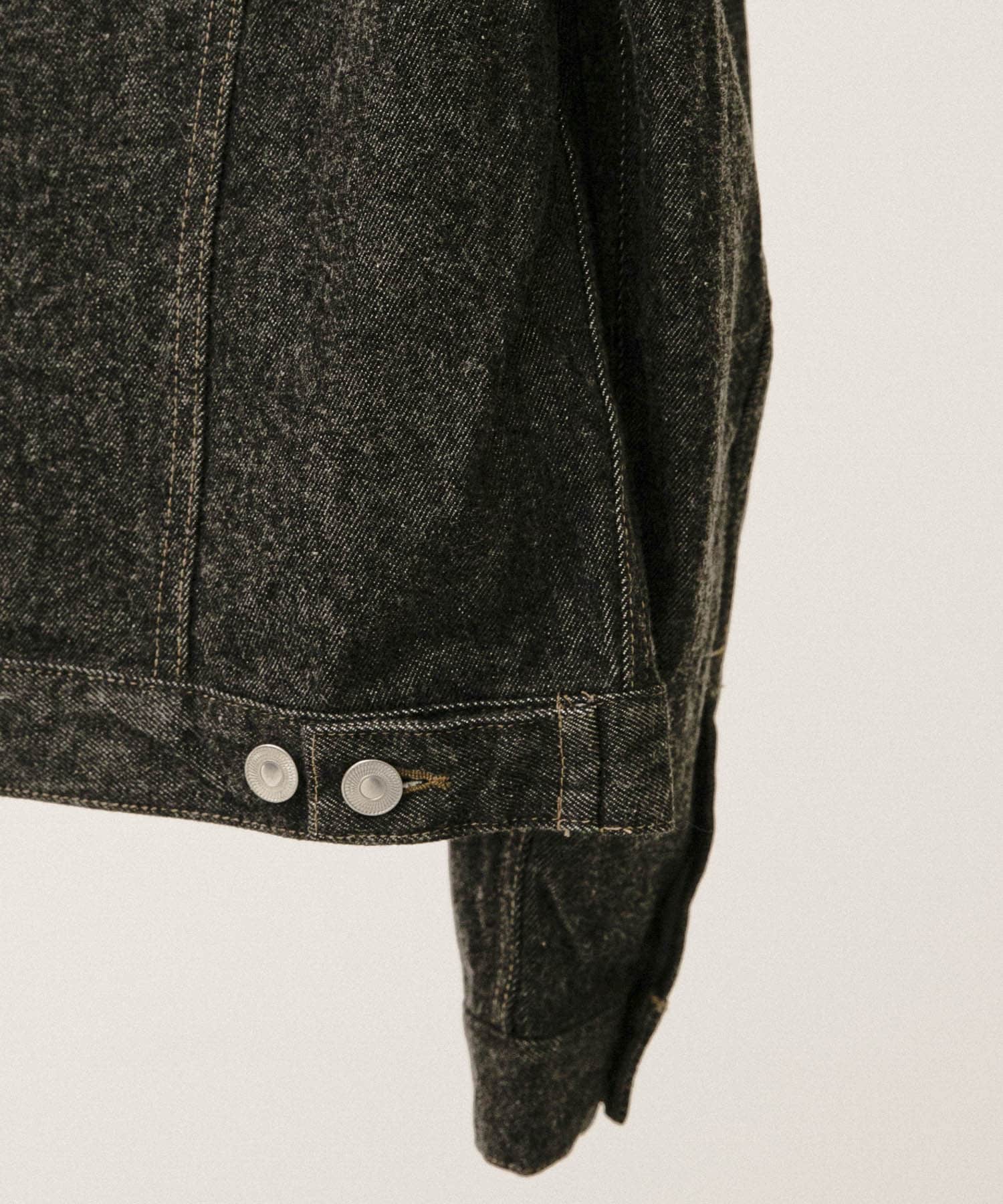 A PRESSE　Black Denim Trucker Jacket BLACK 46
