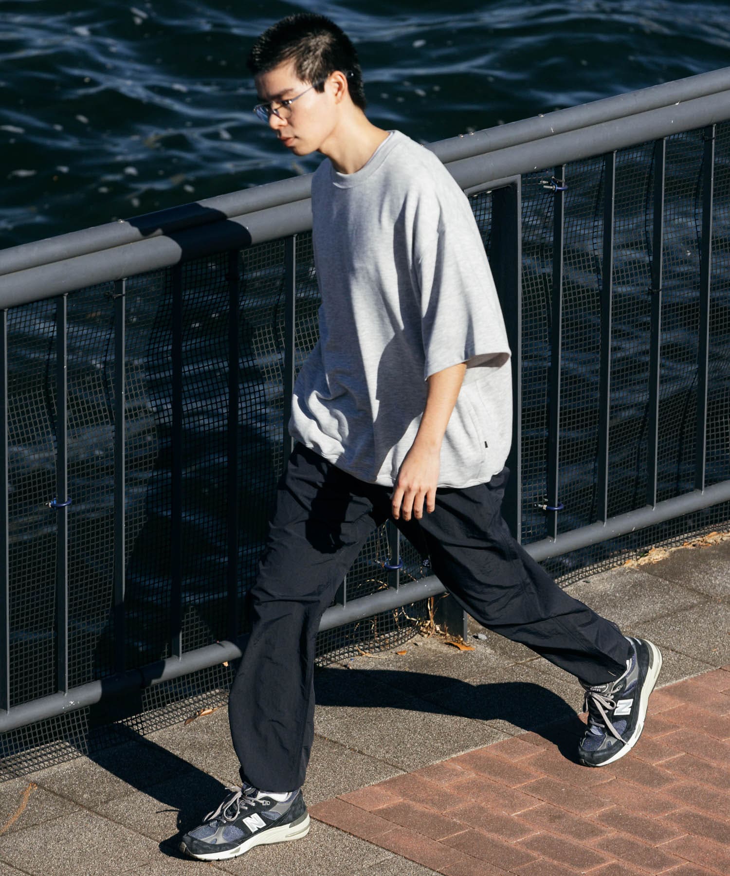 DAIWA PIER39　TECH SWEAT CREW S/S TOP GRAY S