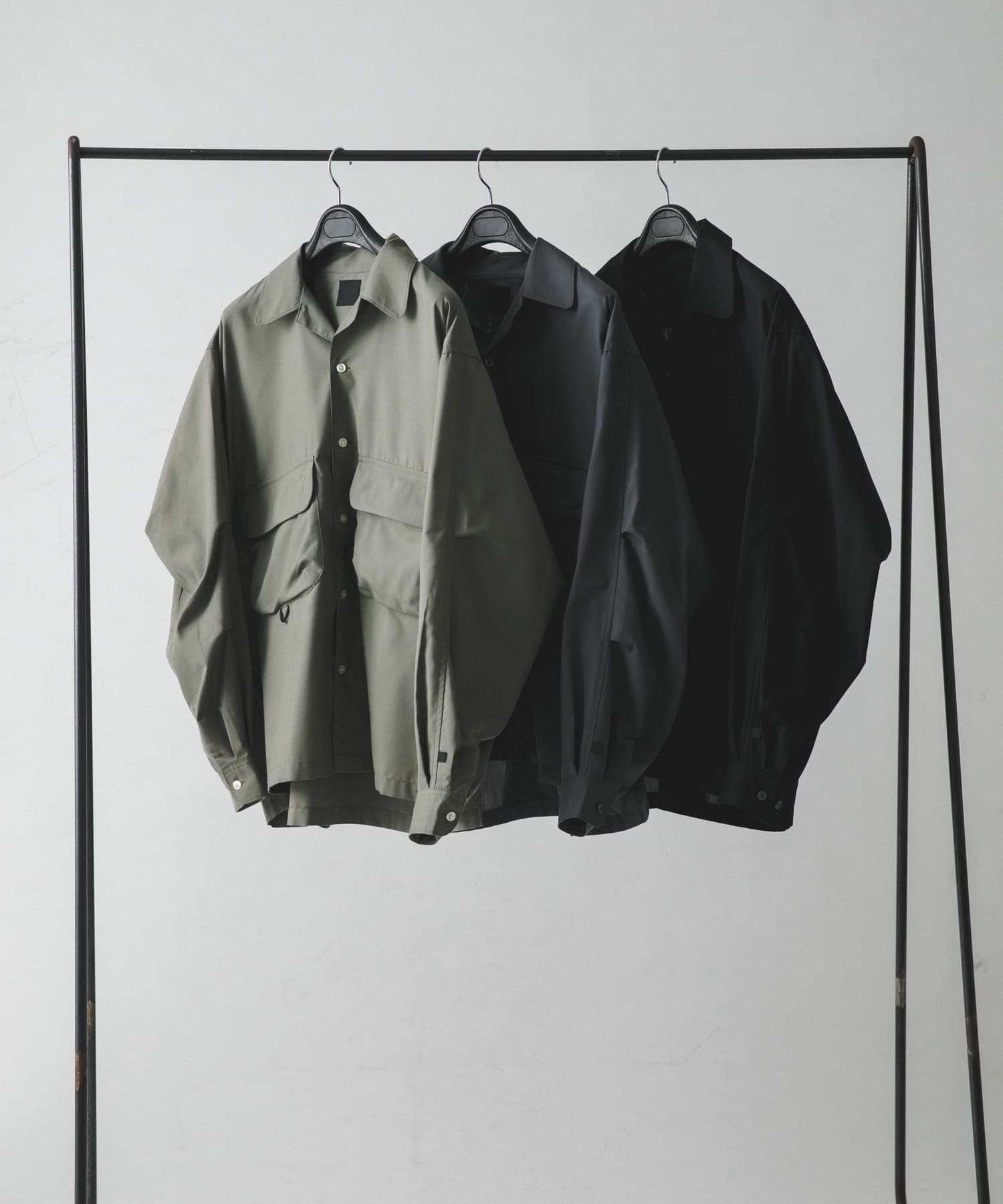 DAIWA PIER39　SPORTS OPEN COLLAR SHIRT L/S WOLF GRAY S