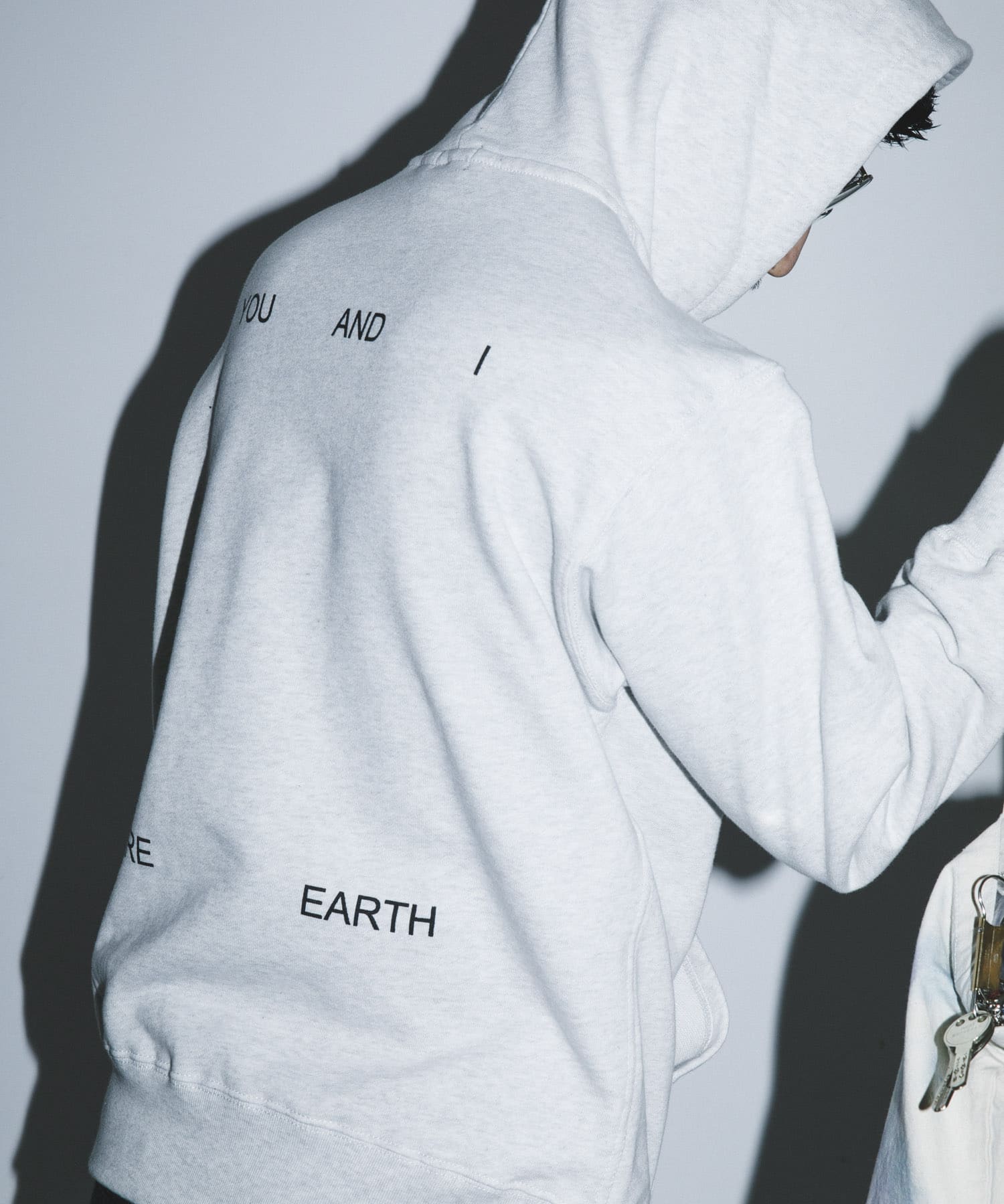 BLANKMAG　B/W photo Hoodie Ash M