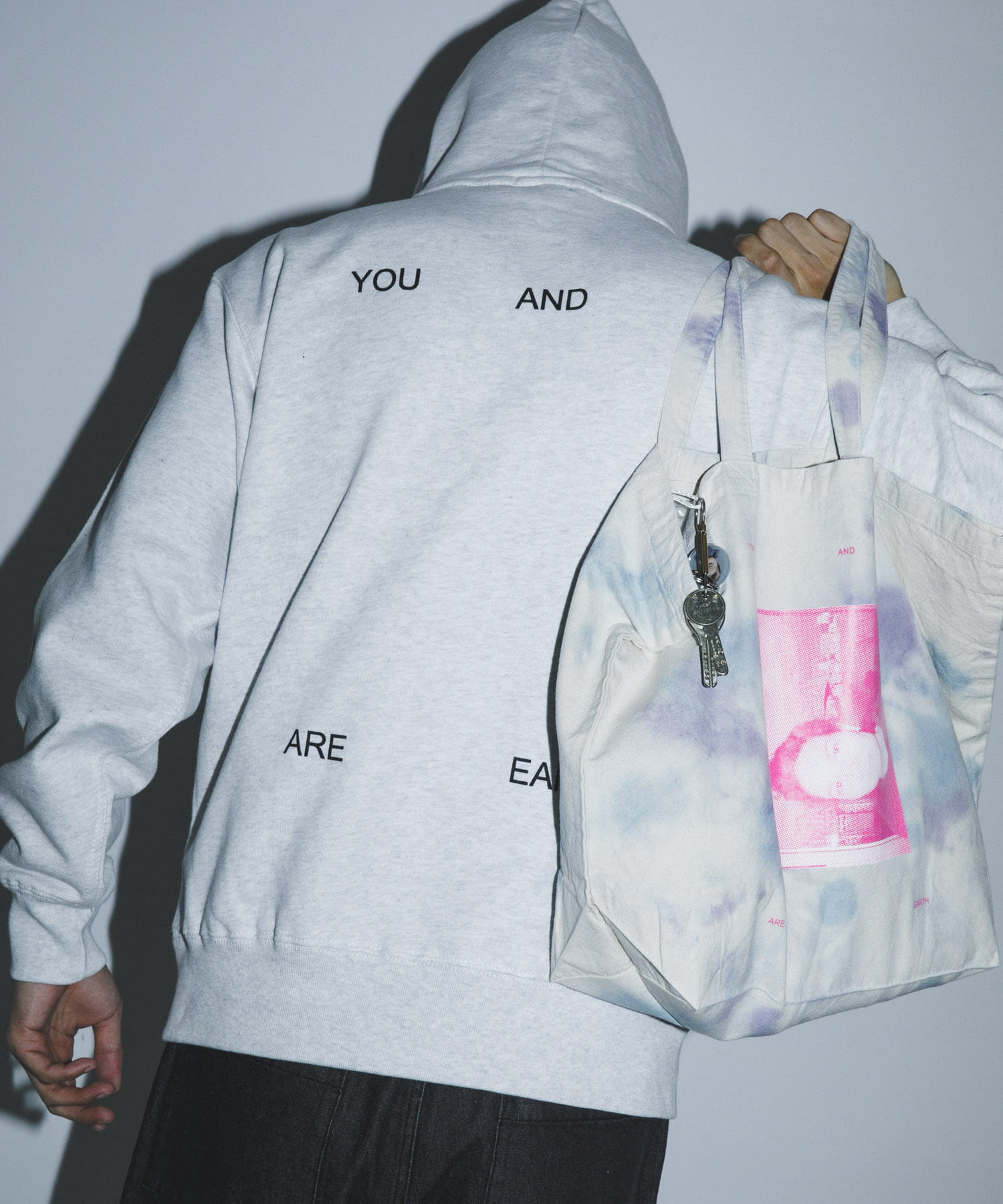 BLANKMAG　B/W photo Hoodie Ash M