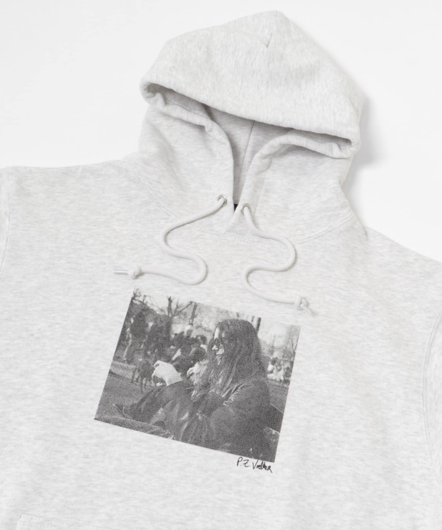 BLANKMAG　B/W photo Hoodie Ash M