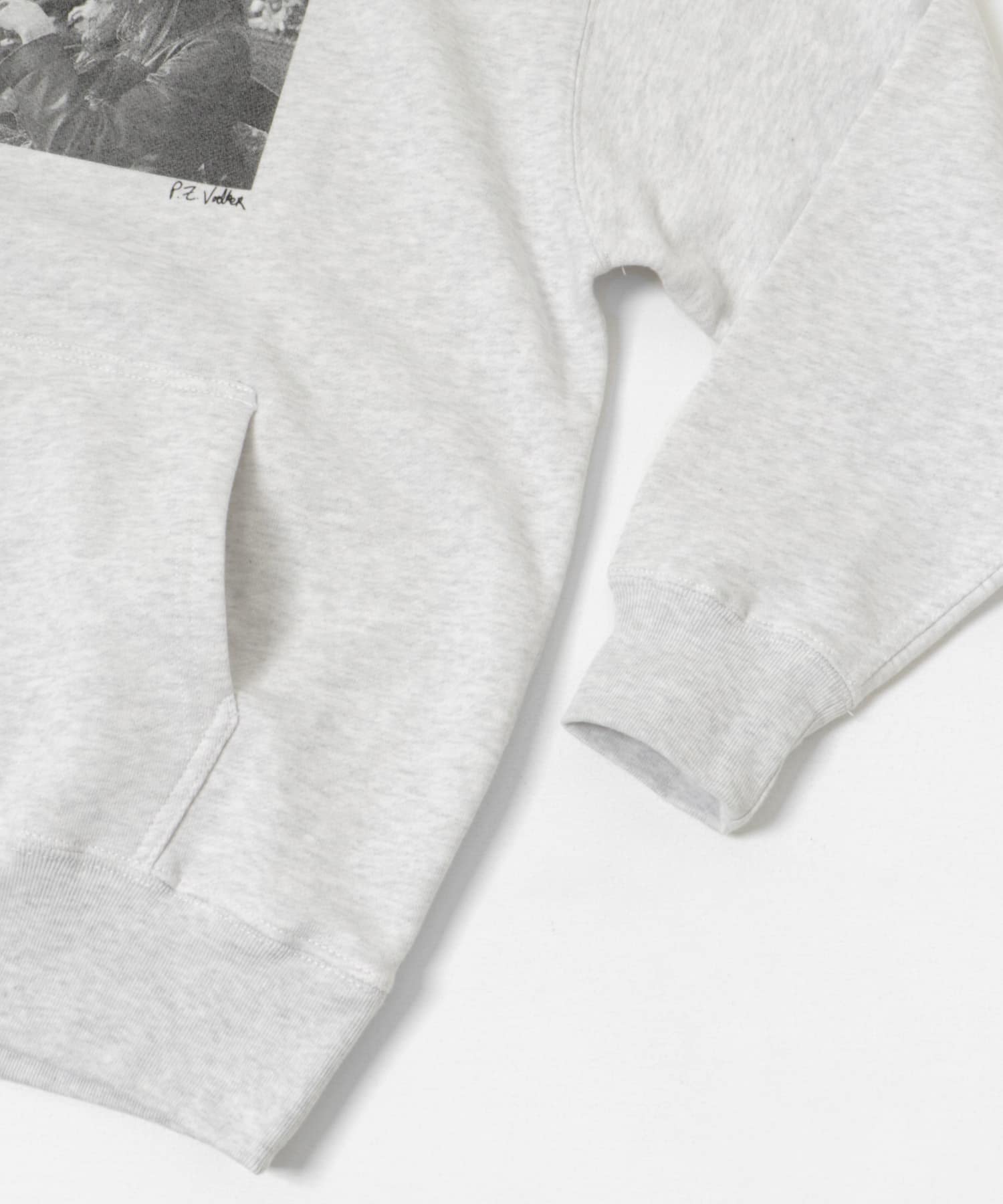 BLANKMAG　B/W photo Hoodie Ash M