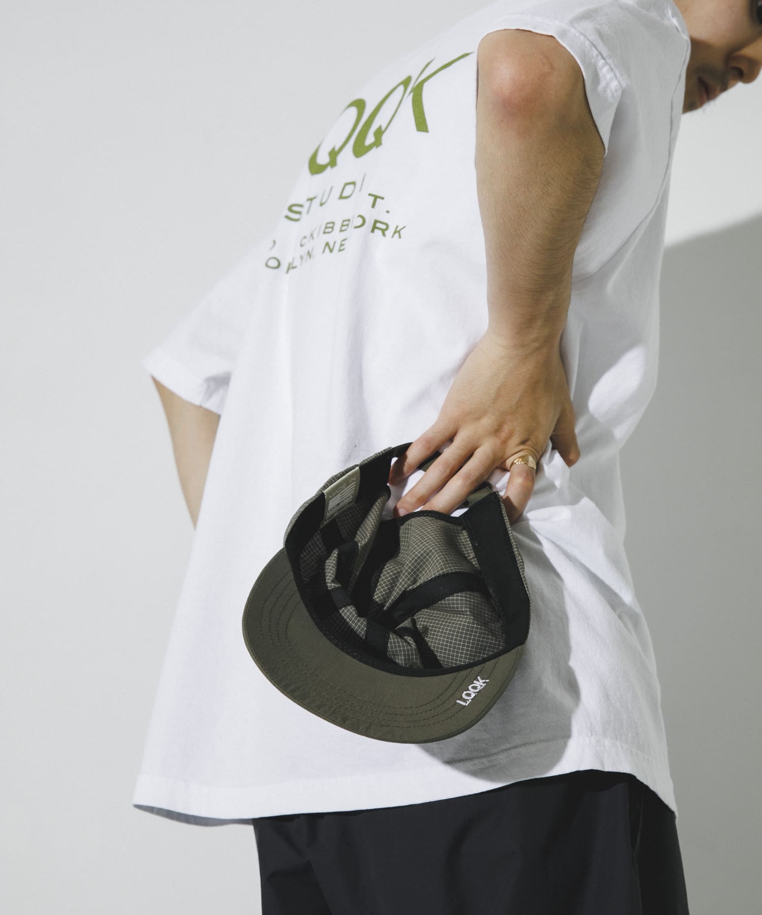 LQQK Studio　BOX LOGO CAP KHAKI one