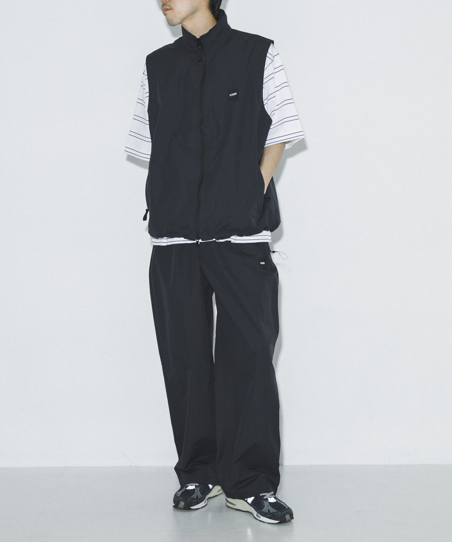 LQQK Studio　NYLON PANTS NAVY M