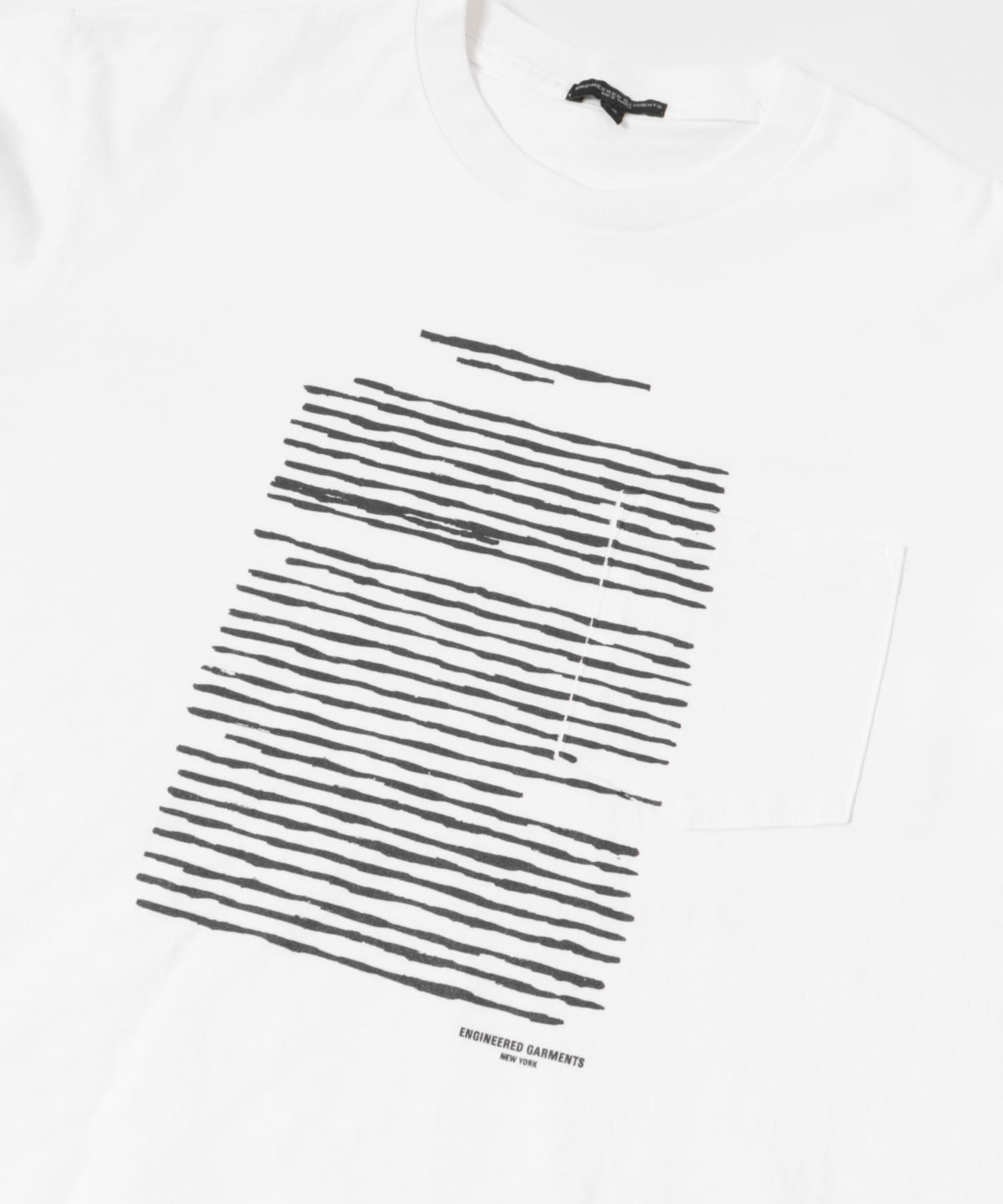 Engineered Garments　Printed Cross CrewNeck LS White M