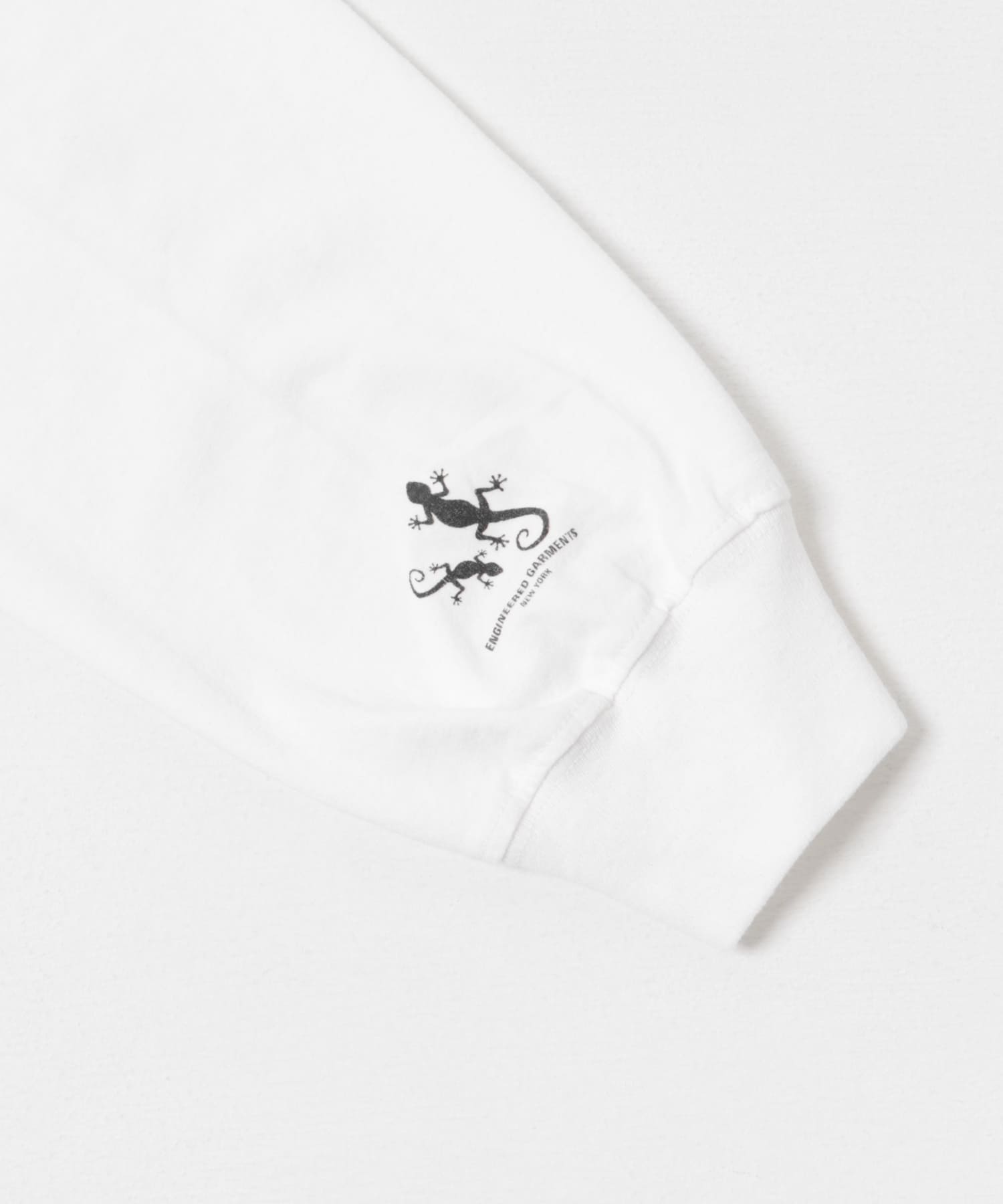 Engineered Garments　Printed Cross CrewNeck LS White M