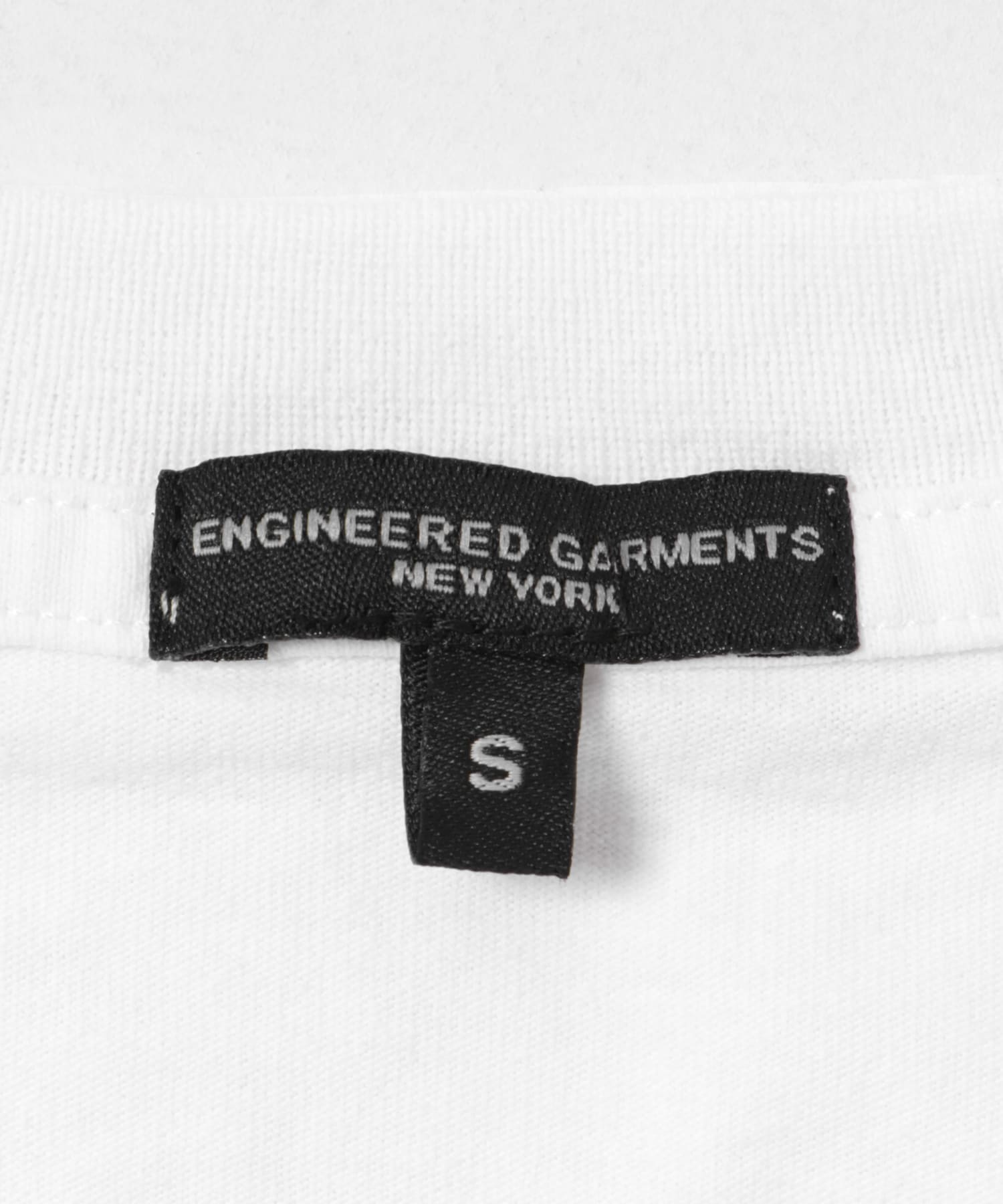 Engineered Garments　Printed Cross CrewNeck LS White M