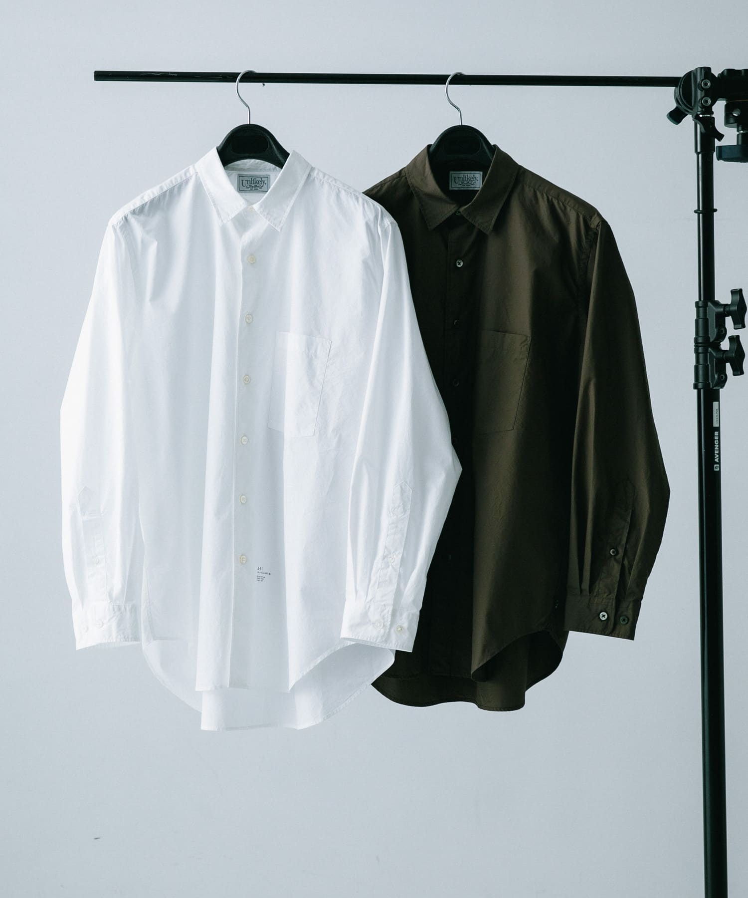 Unlikely　Regular Collar Shirts White L