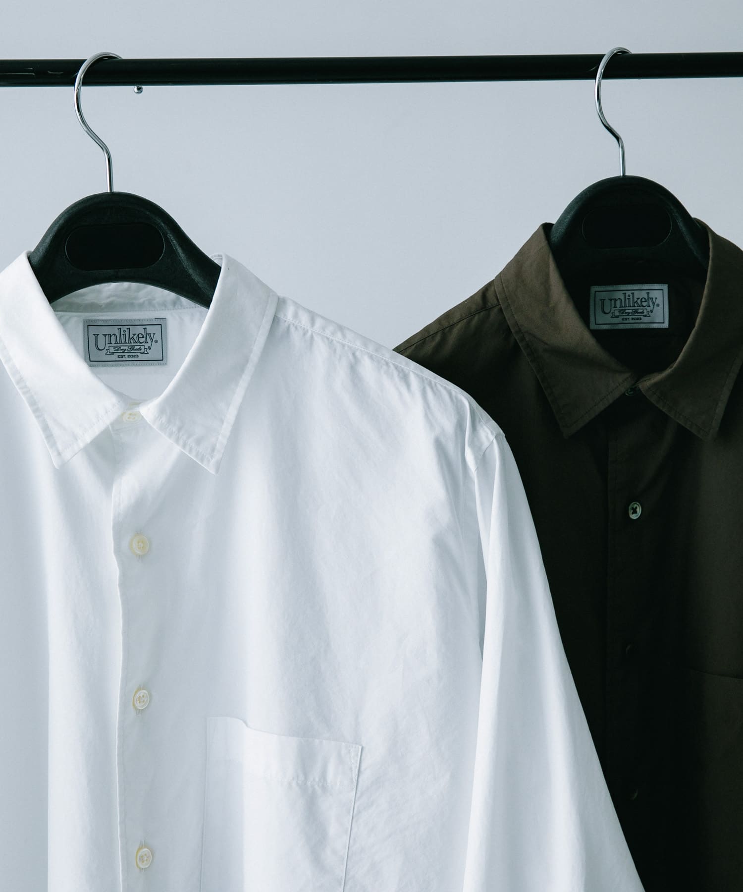 Unlikely　Regular Collar Shirts White L