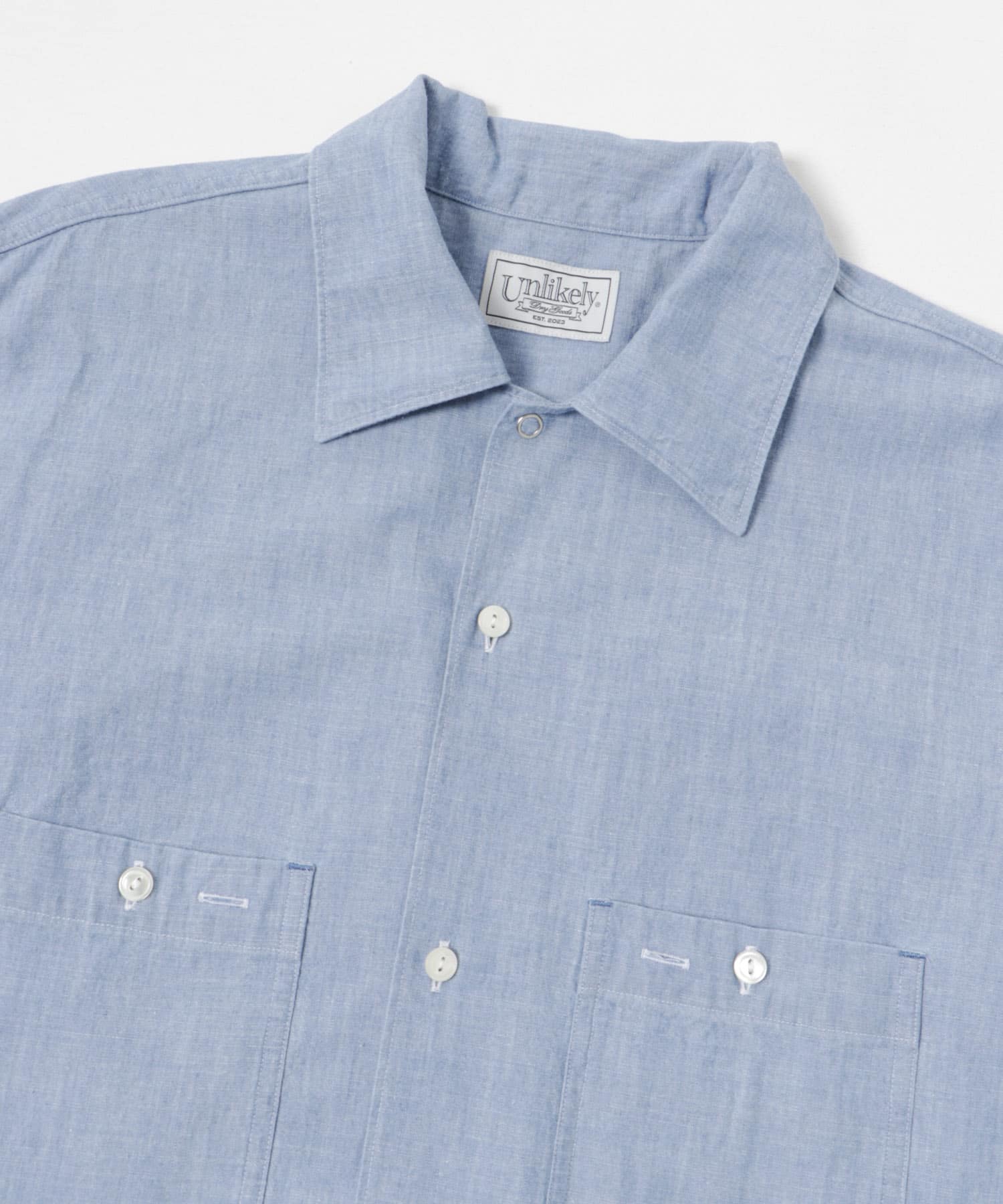 Unlikely　Open Collar Work Chambray Indigo M