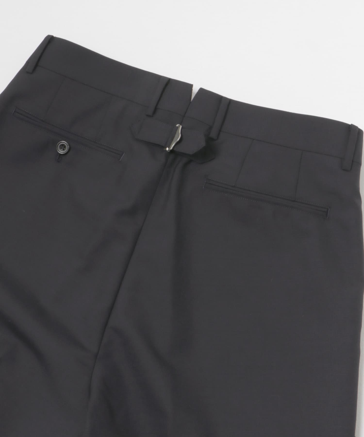 Unlikely　Back Strap Plain Front Trousers 2025 Navy S