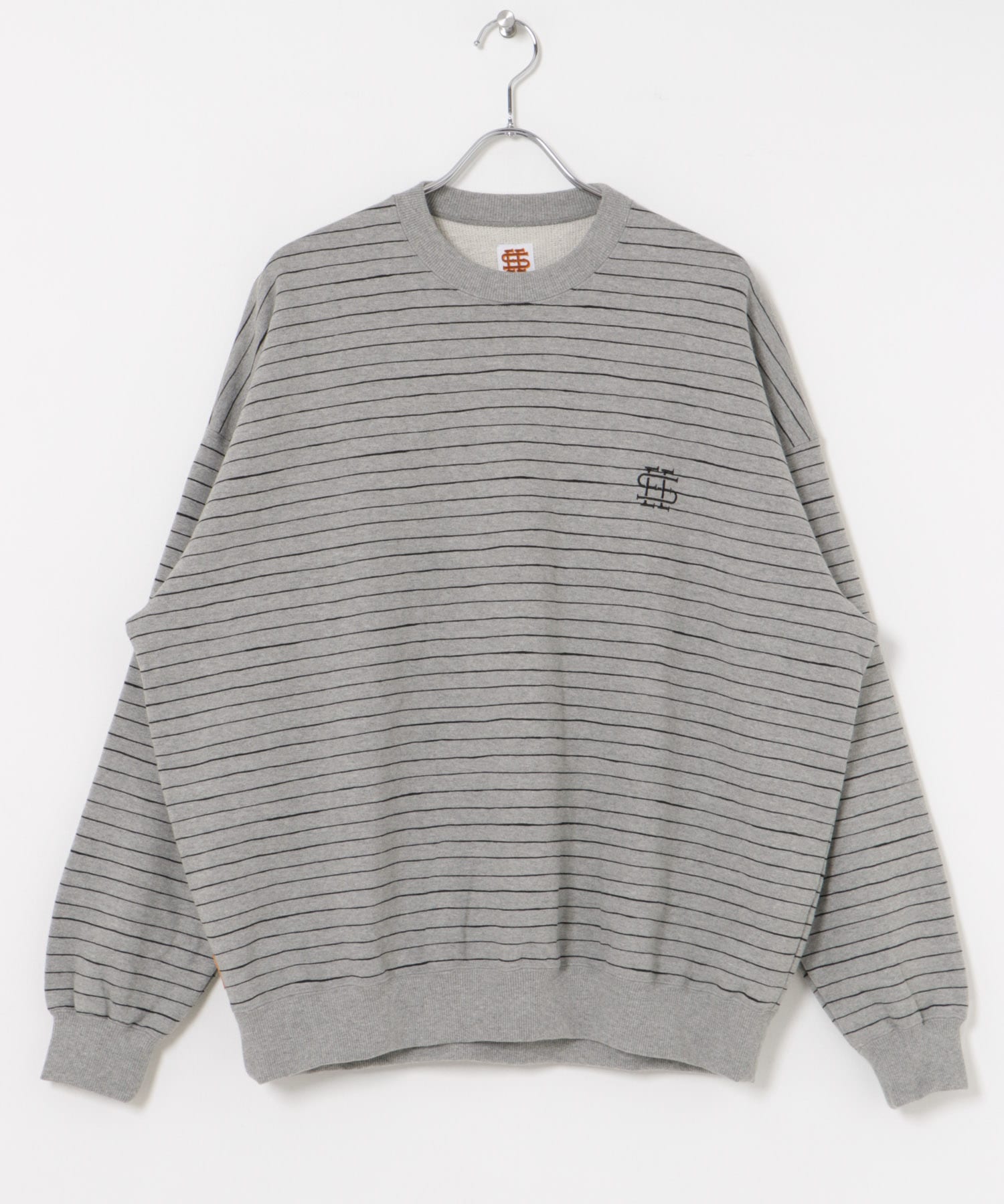 SEE SEE　BOARDER CREW SWEAT GRY杢/BLK M