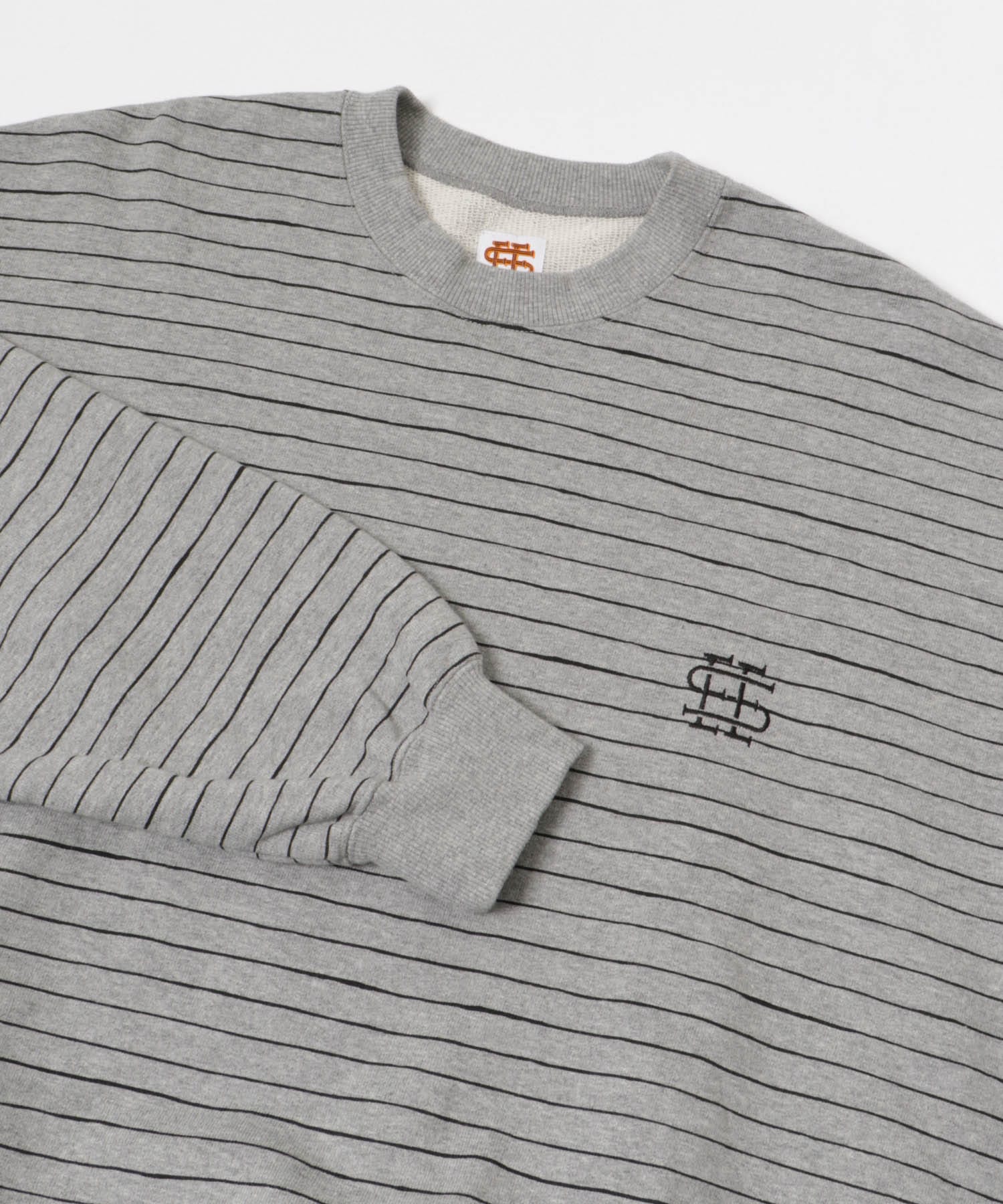 SEE SEE　BOARDER CREW SWEAT GRY杢/BLK M