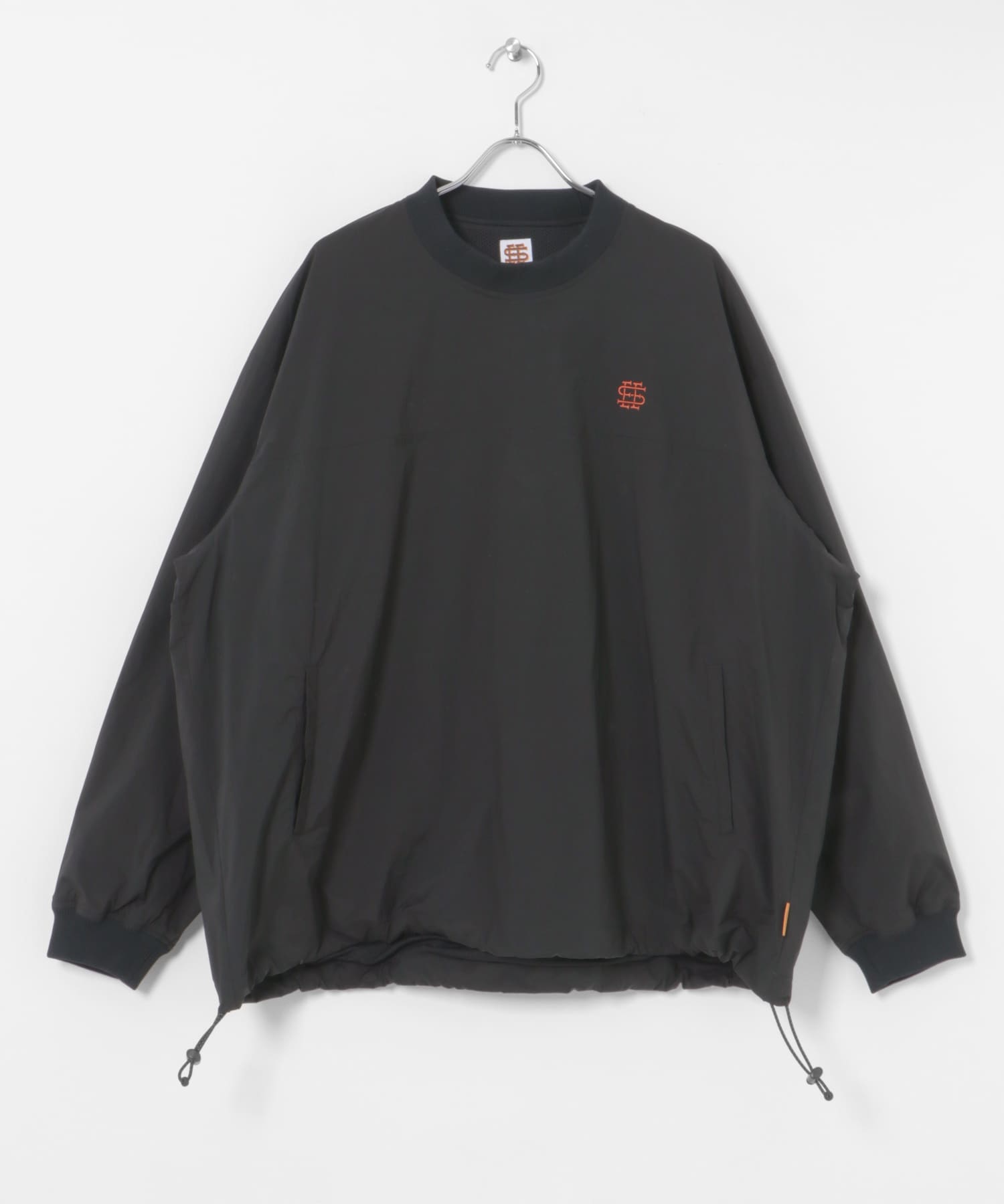 SEE SEE　NYLON CREW LONG SLEEVE TOP BLACK M