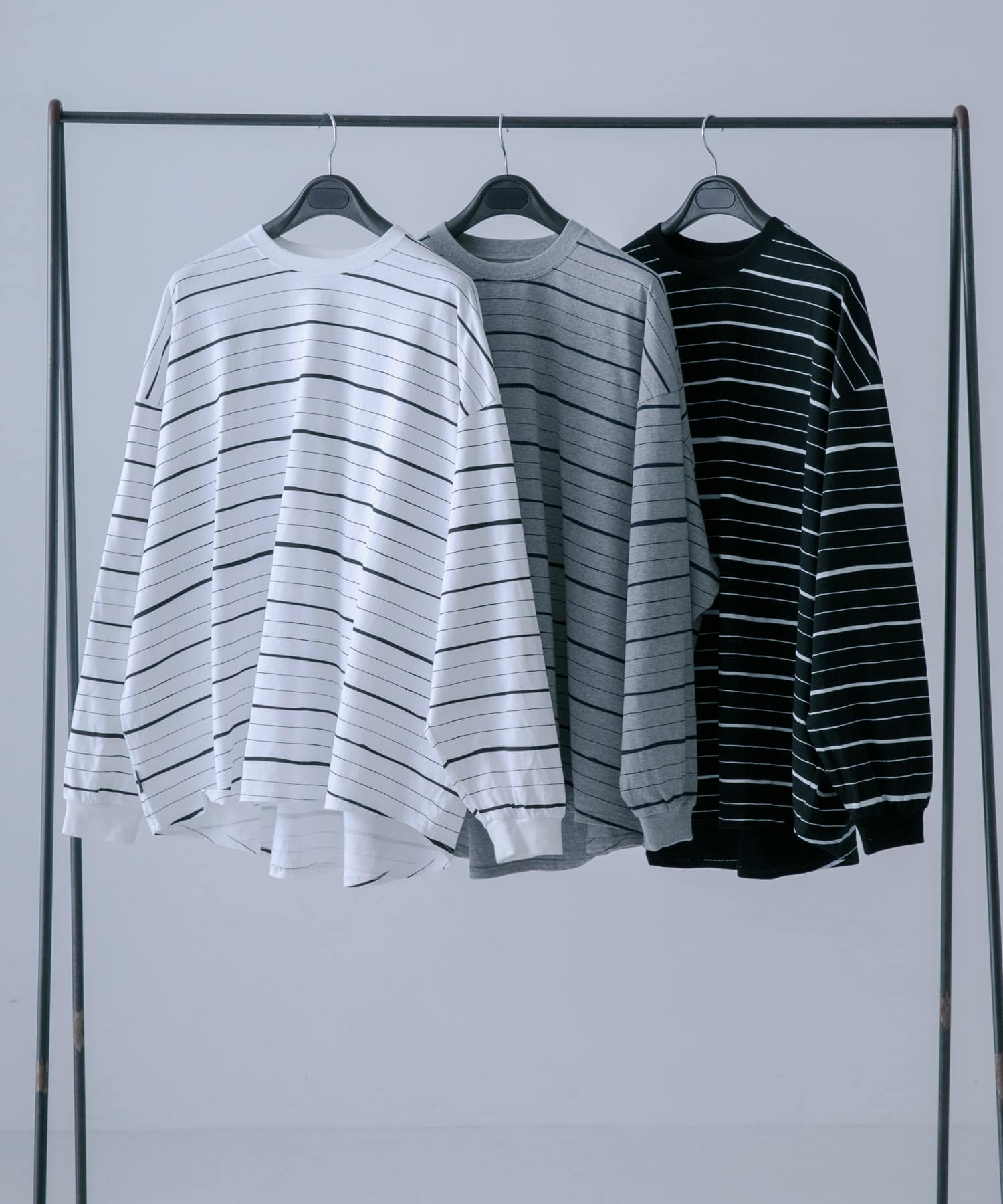 SFC　SUPER BIG MIX SIDE STRIPES LS TEE Wht/Blk L