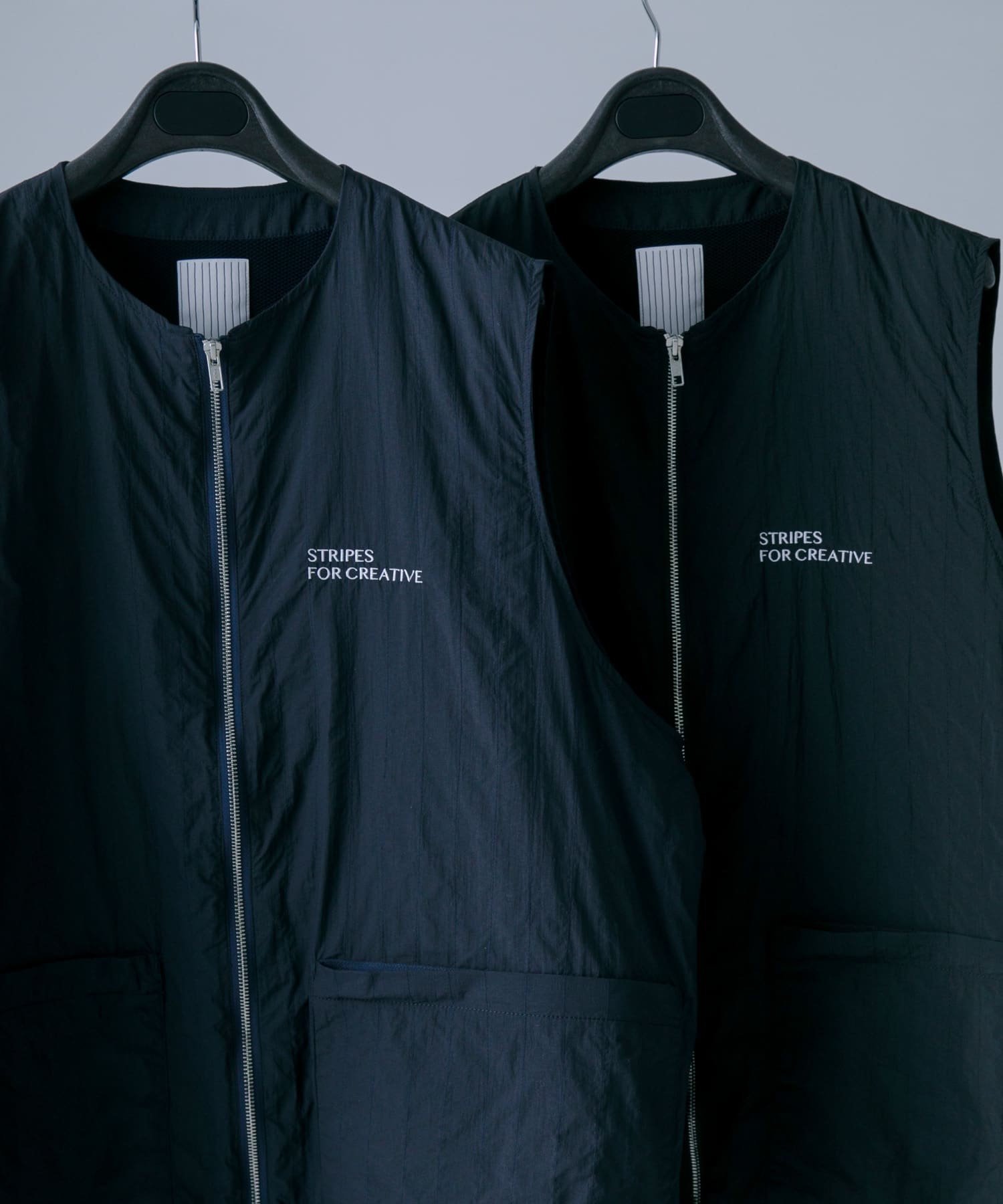 SFC　STITCHED  ZIP VEST Navy L