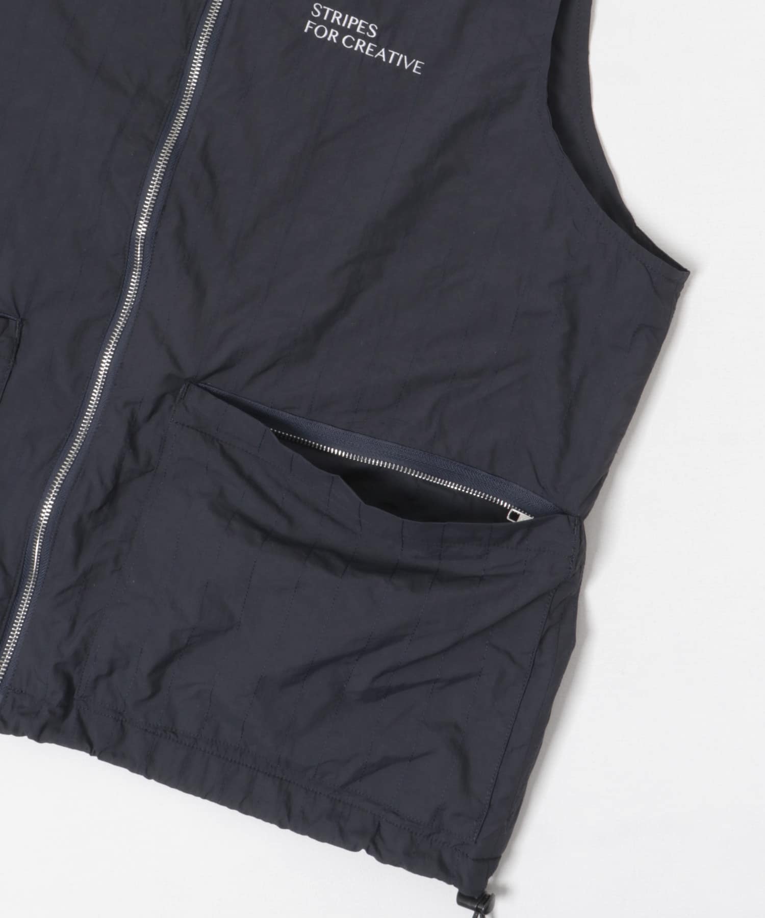 SFC　STITCHED  ZIP VEST Navy L