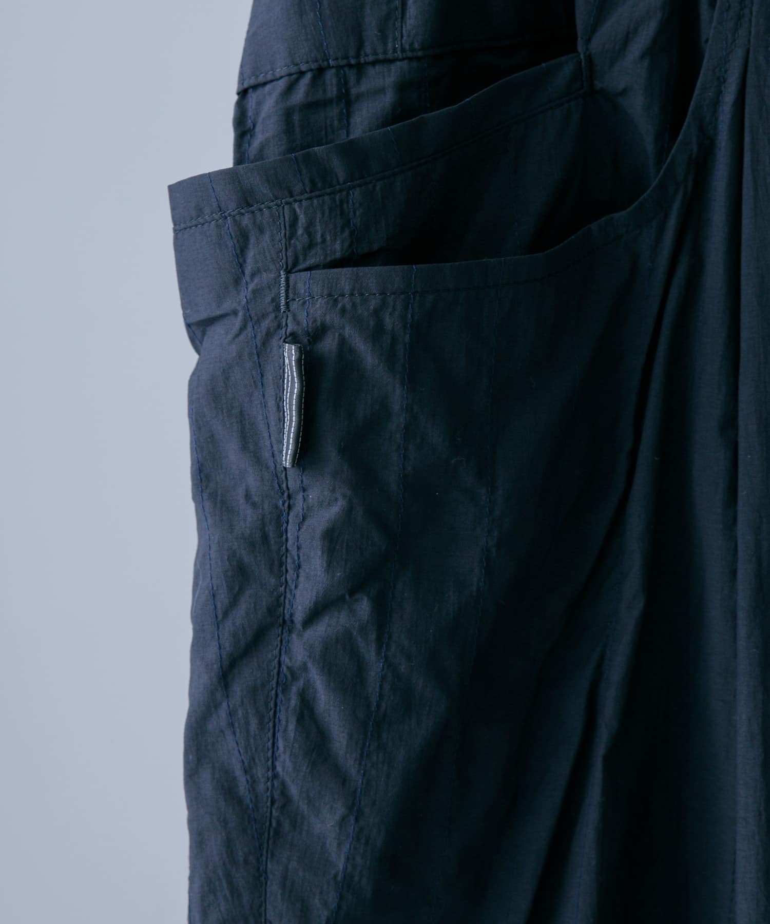 SFC　STITCHED WIDE TAPERED EASY PANTS Navy M