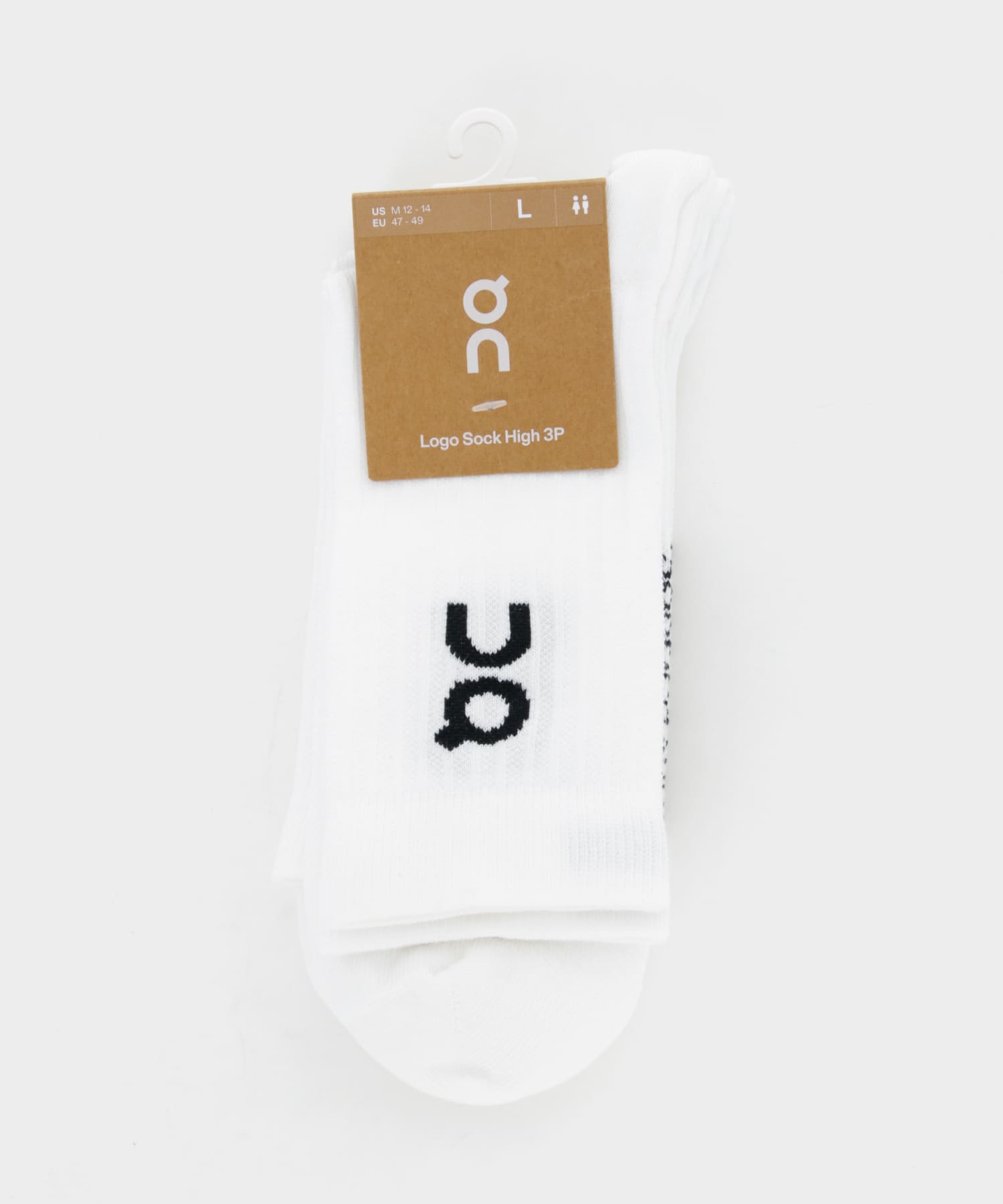 On　Logo Sock High 3p WHITE M