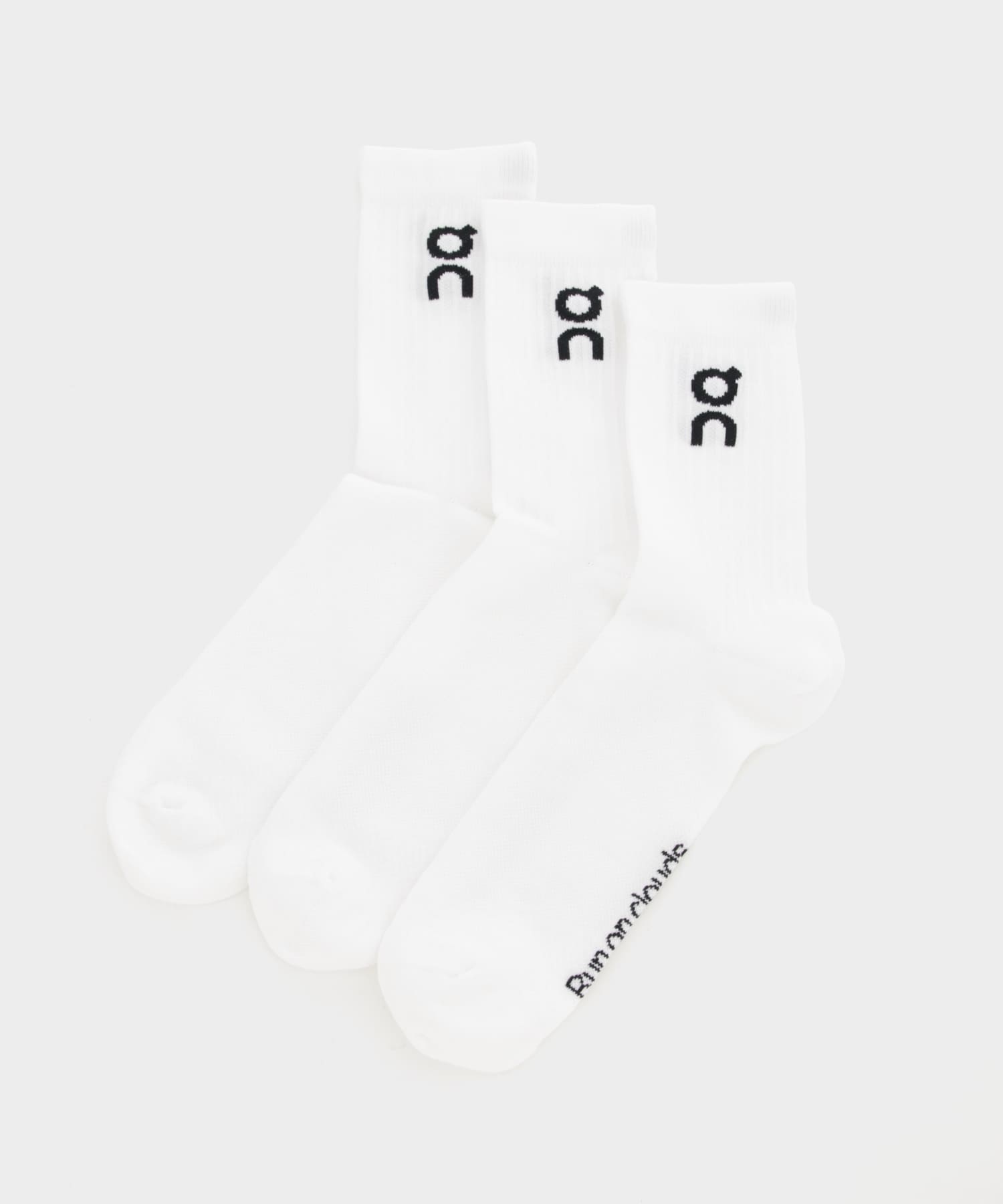 On　Logo Sock High 3p WHITE M
