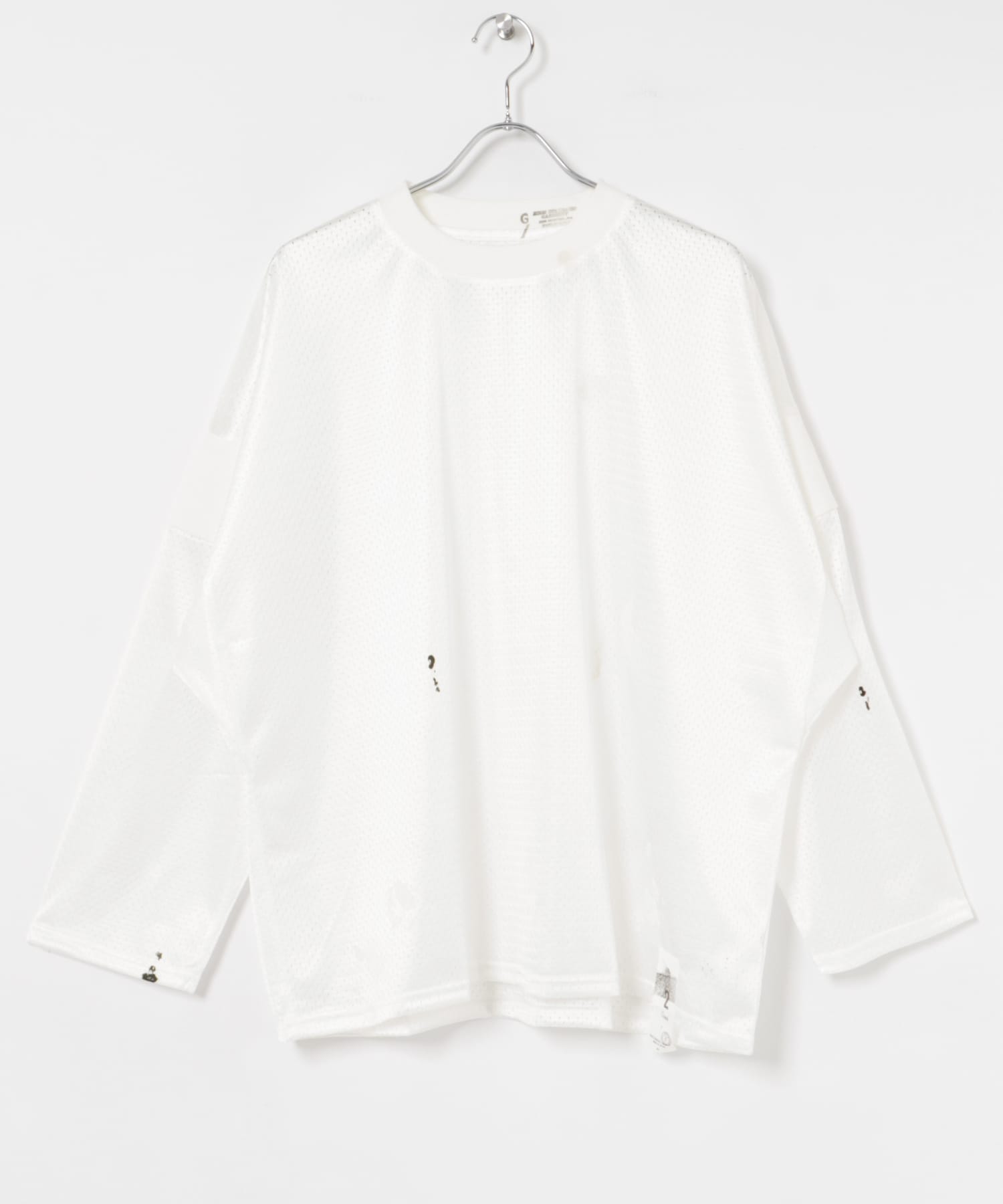Gurank　Paint long sleeve mesh-T WHT 2