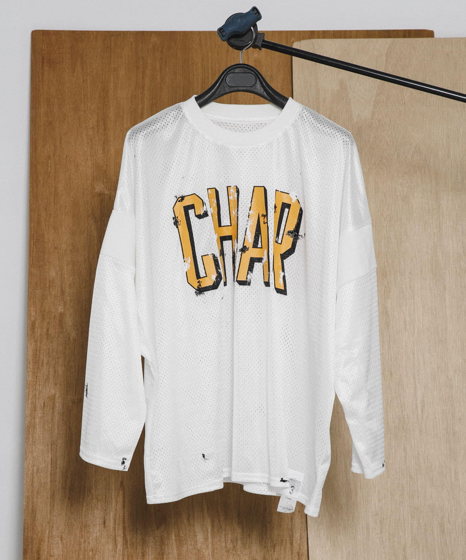 Gurank　Long sleeve mesh-T CHAR WHT 2