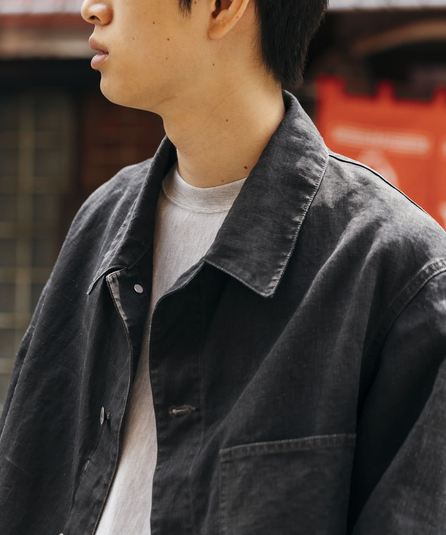 A PRESSE Vintage Black Linen Coverall(1 BLACK): アウター｜URBAN