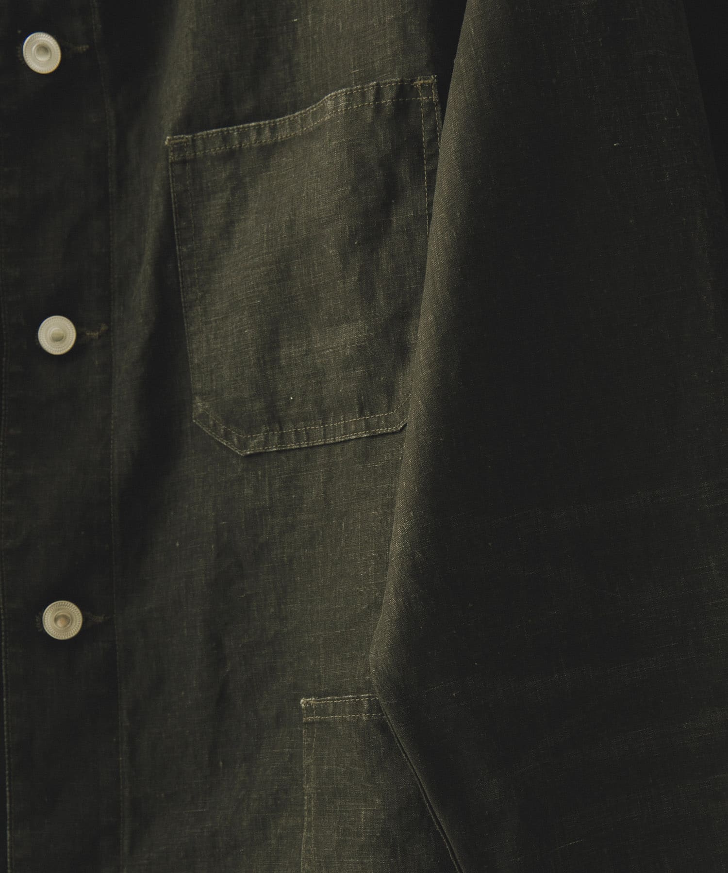 A PRESSE Vintage Black Linen Coverall(1 BLACK): アウター｜URBAN