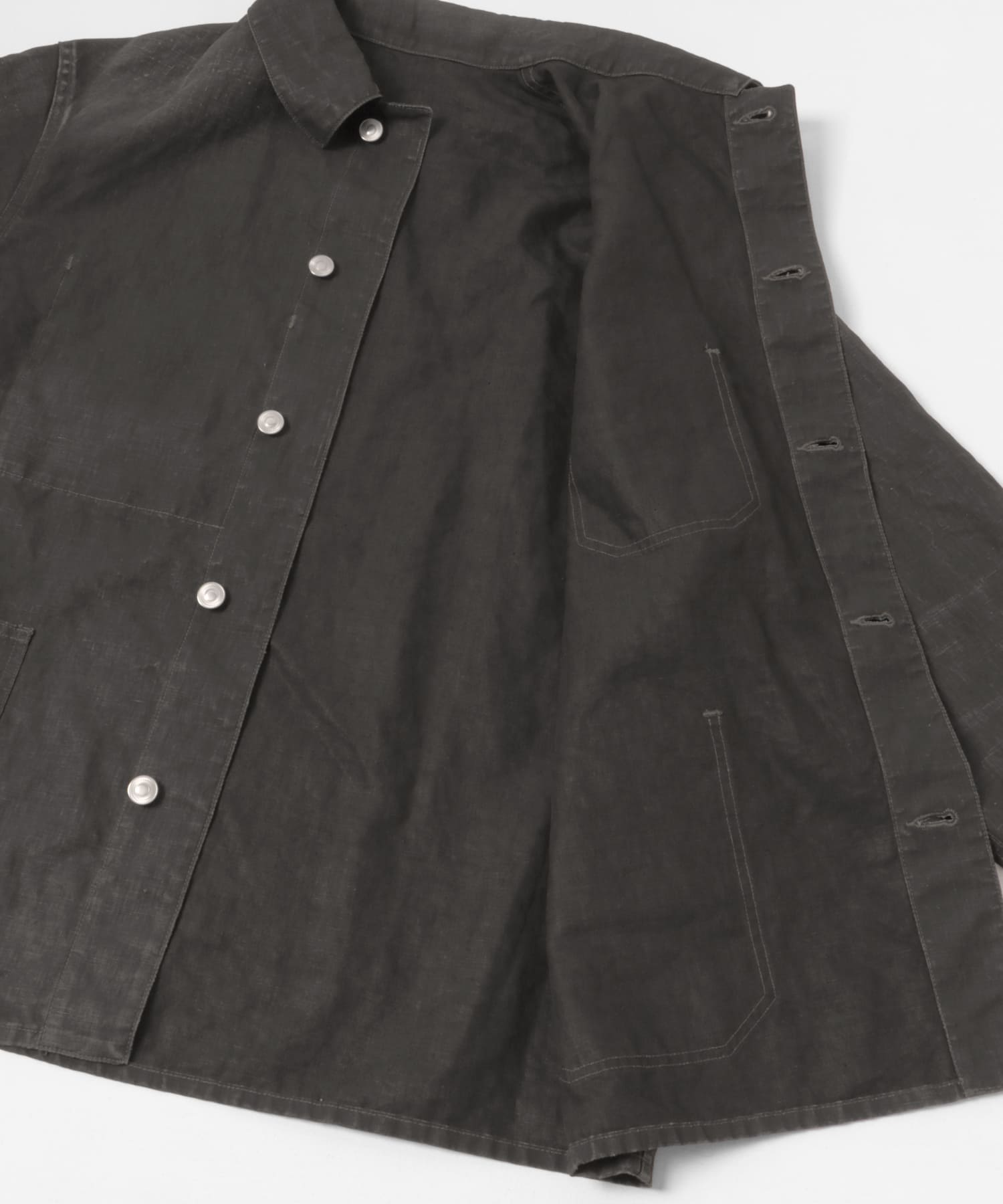A PRESSE Vintage Black Linen Coverall(1 BLACK): アウター｜URBAN