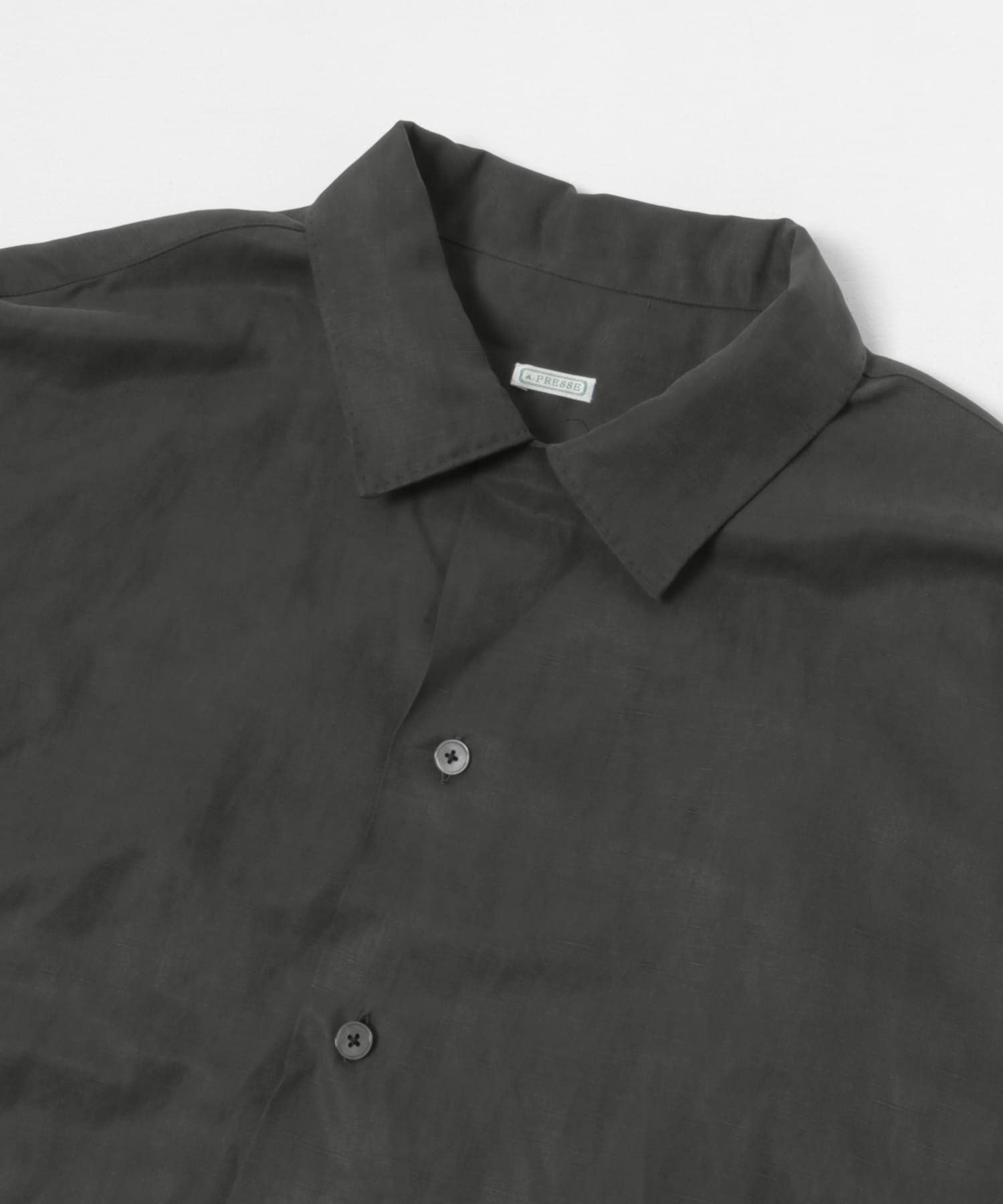 A PRESSE Silk Linen Open Collar S/S Shirt(2 ECRU): トップス｜URBAN