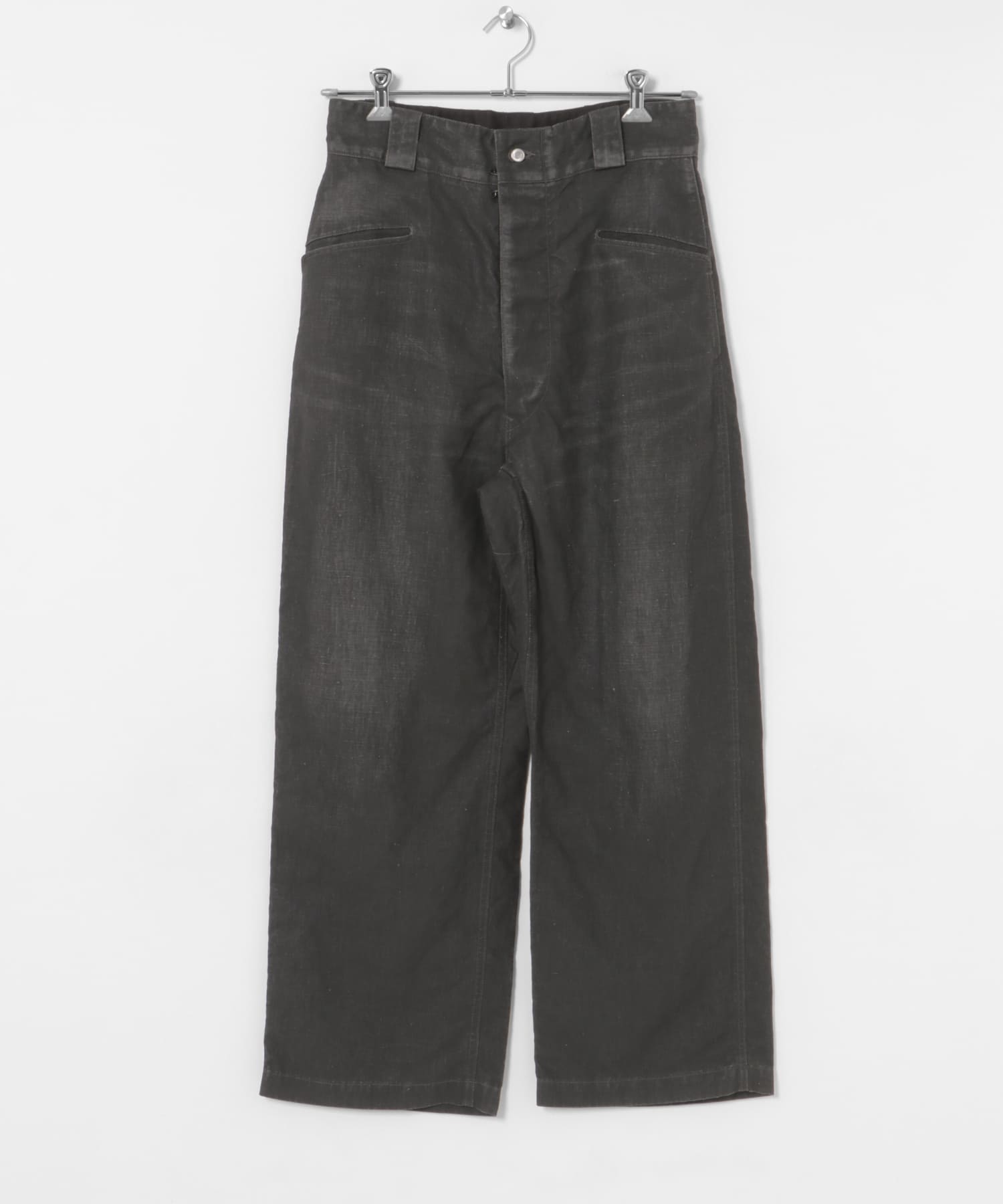 A PRESSE　Vintage Black Linen Trousers