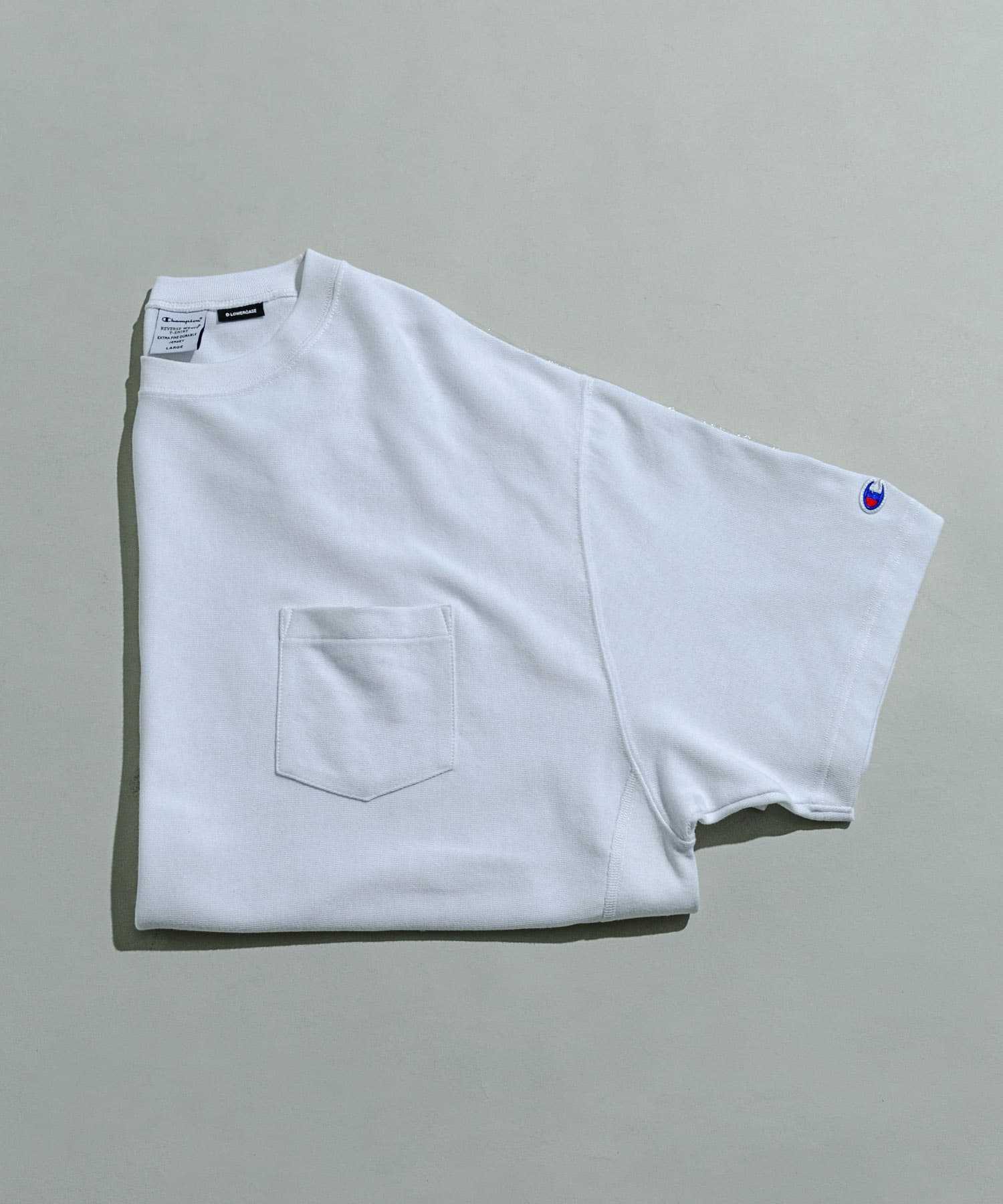 LOWERCASE×Champion　速乾ReverseWEave TEE WHITE M