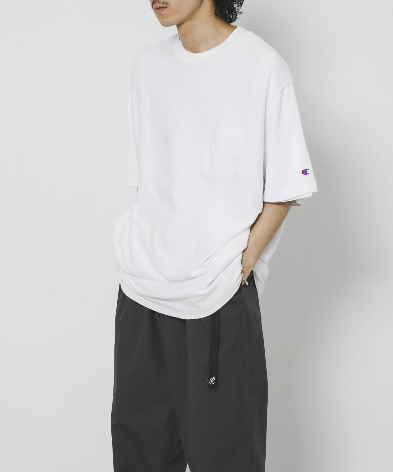 LOWERCASE×Champion　速乾ReverseWEave TEE WHITE M
