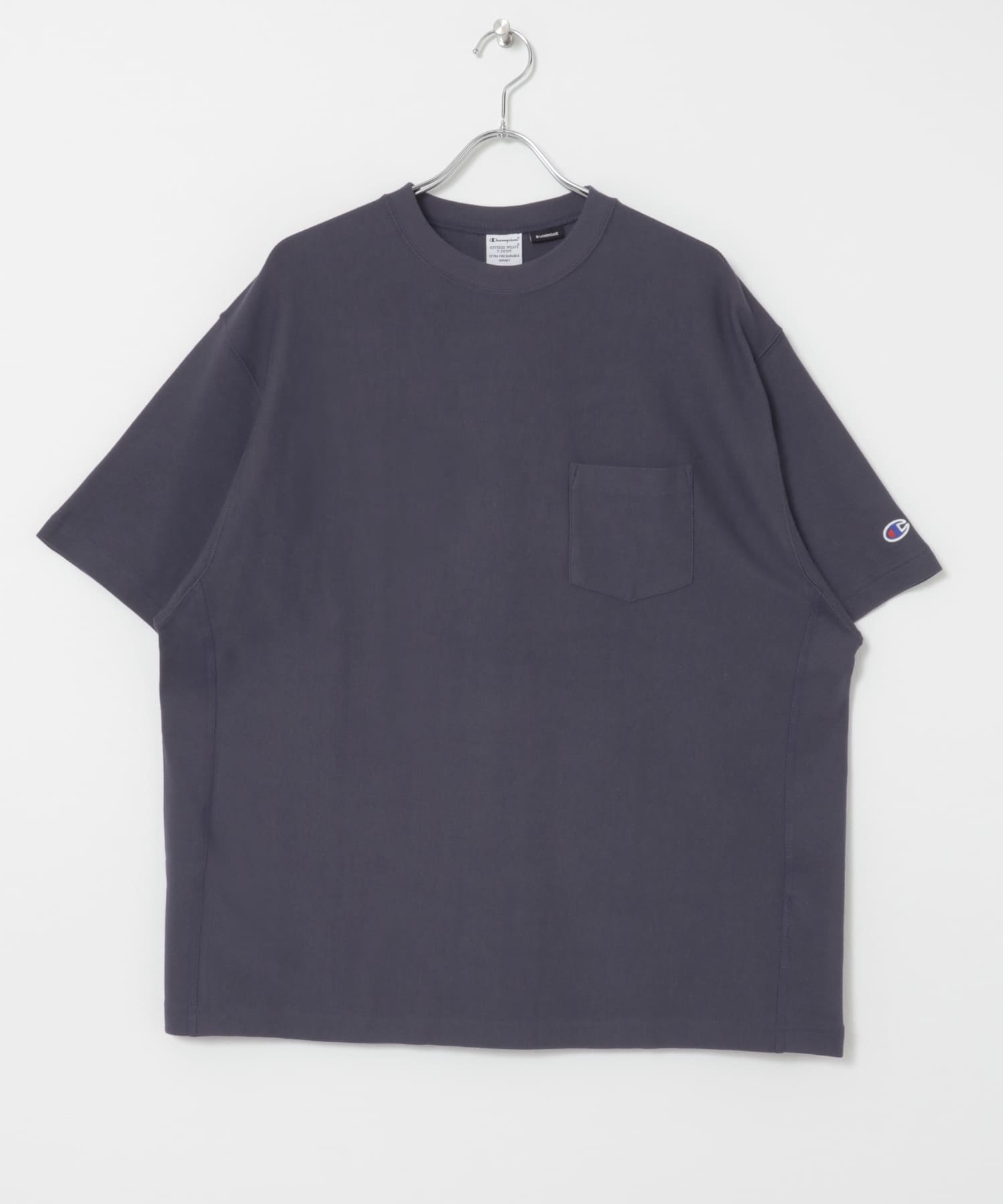 LOWERCASE×Champion　速乾ReverseWEave TEE NAVY M