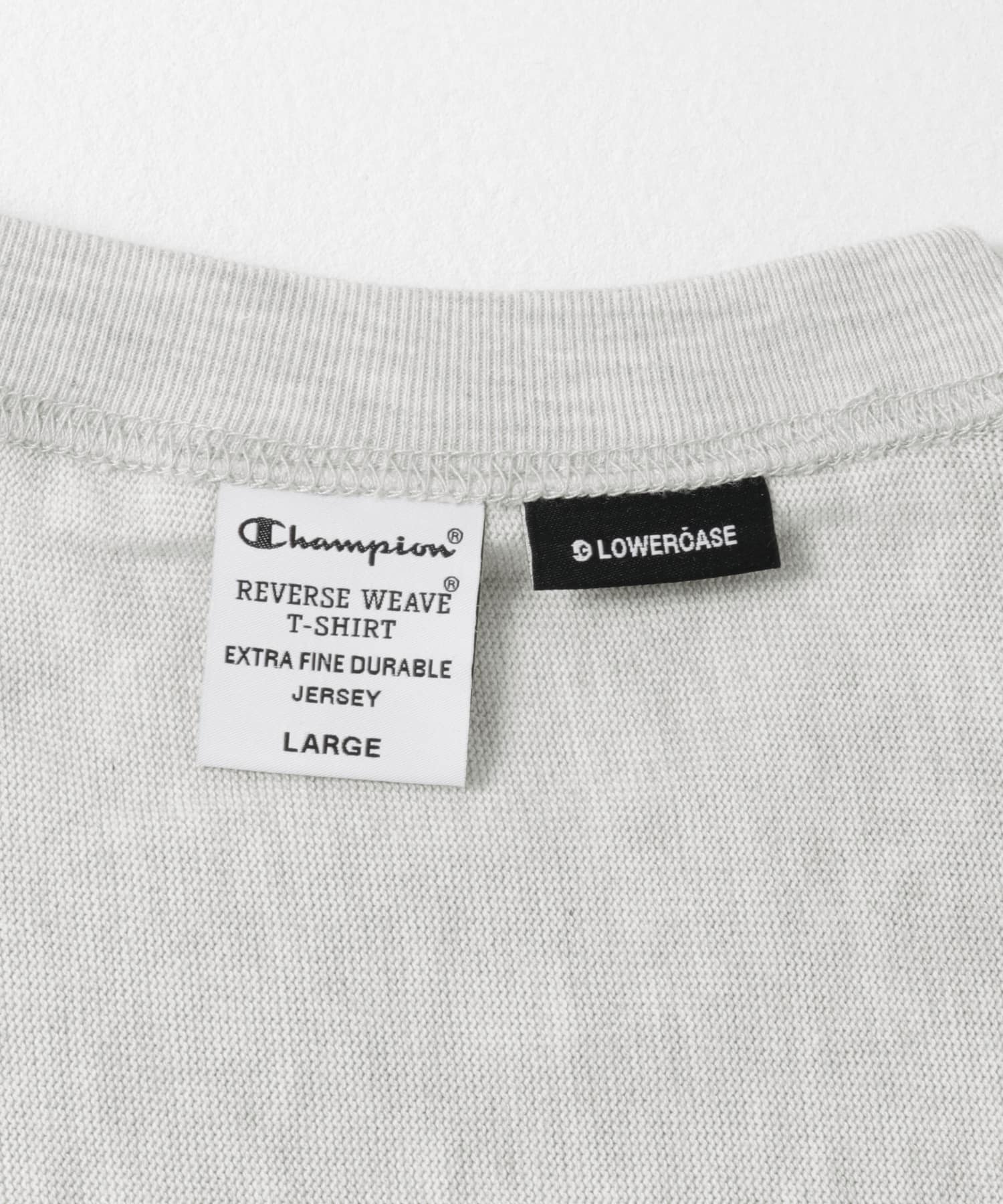 LOWERCASE×Champion　速乾ReverseWEave TEE GREY M