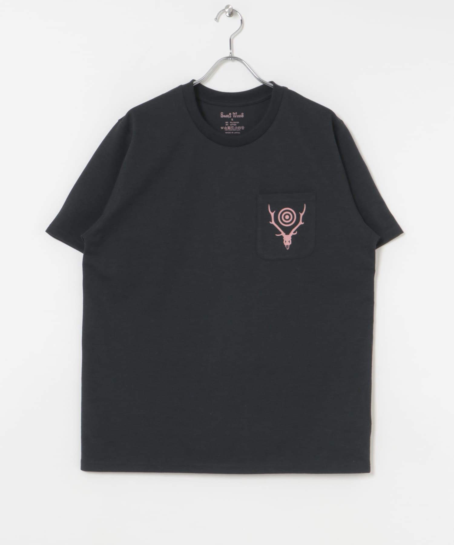 South2 West8　S/S Round Pocket Tee Black S