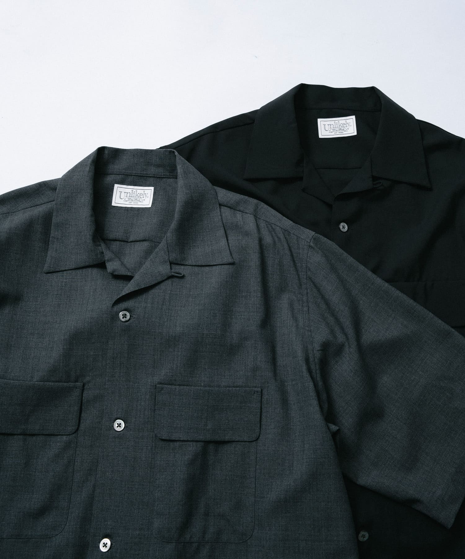 Unlikely　2P Sports Open Shirts S/S Tropical Charcoal L