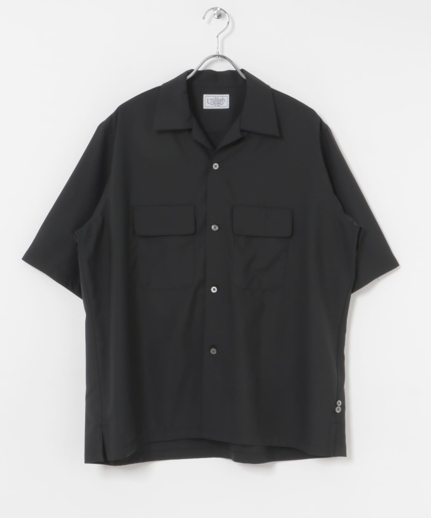 Unlikely　2P Sports Open Shirts S/S Tropical Black L