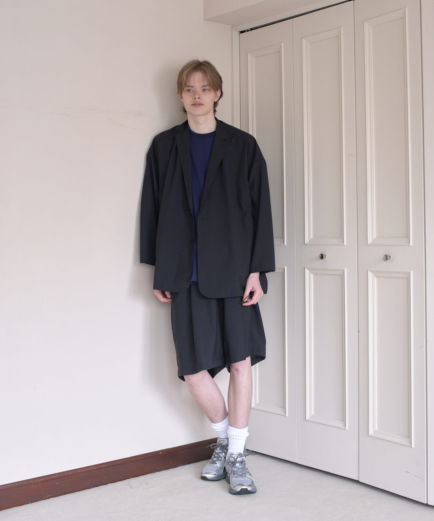 『別注』SFC×URBS　TAILORED SHIRT JACKET NAVY M