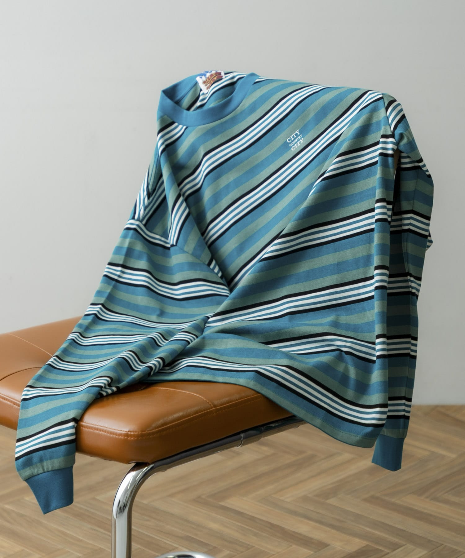 CITY COUNTRY CITY　EMB LOGO MULTIBORDER L/ST GRN/WHT L